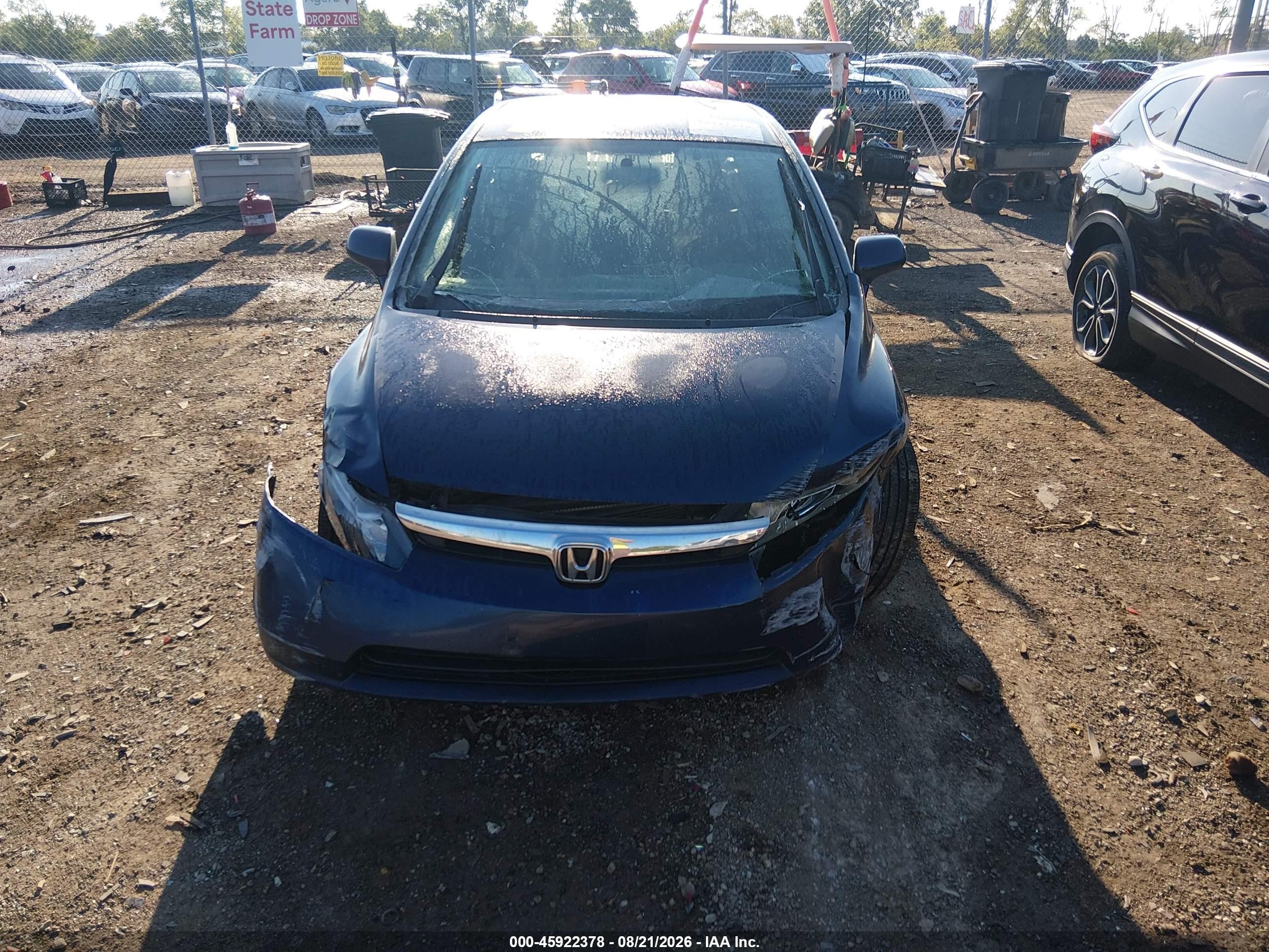 2008 Honda Civic Lx Синий vin: 1HGFA16568L005666