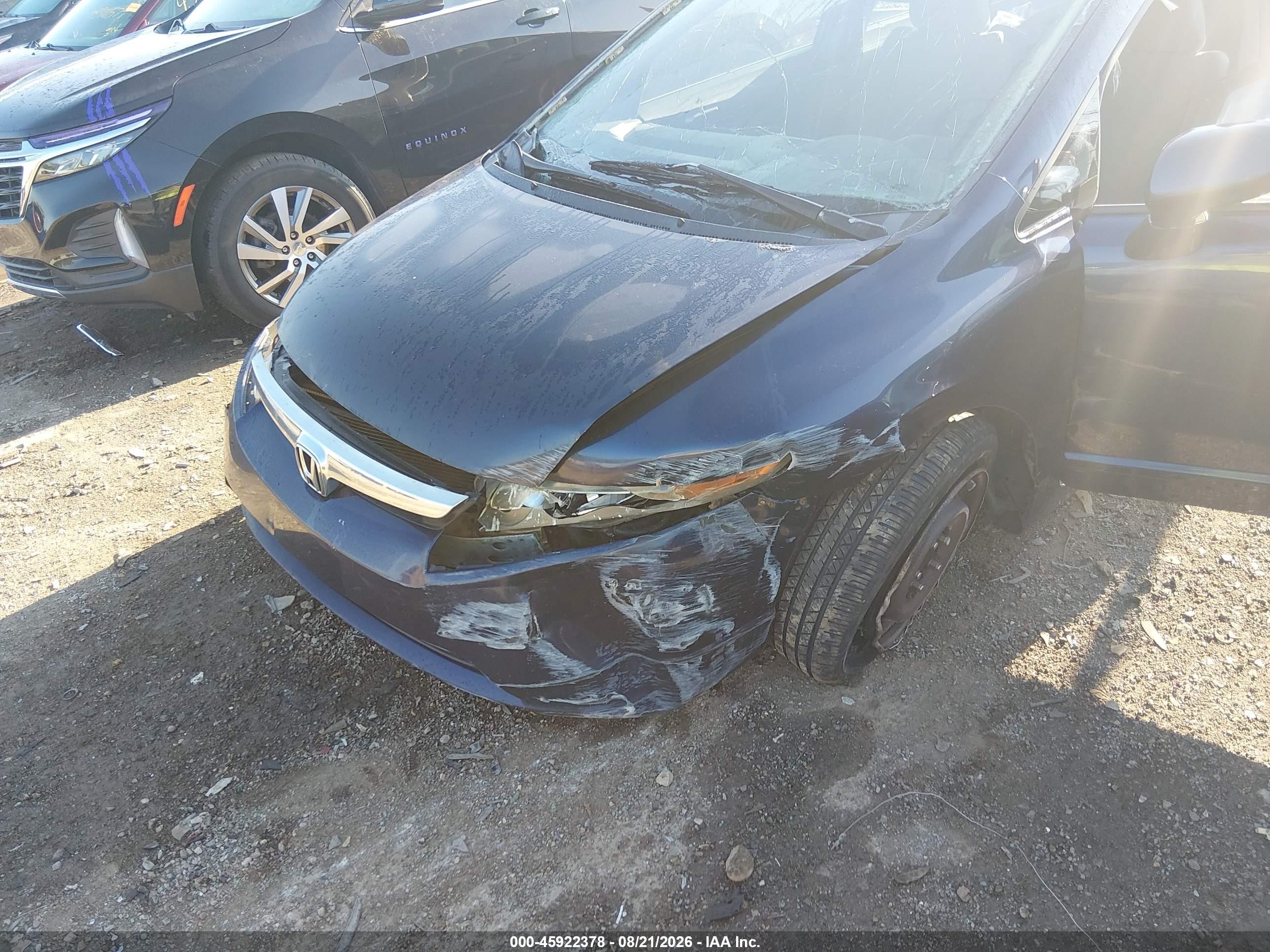 2008 Honda Civic Lx Синий vin: 1HGFA16568L005666