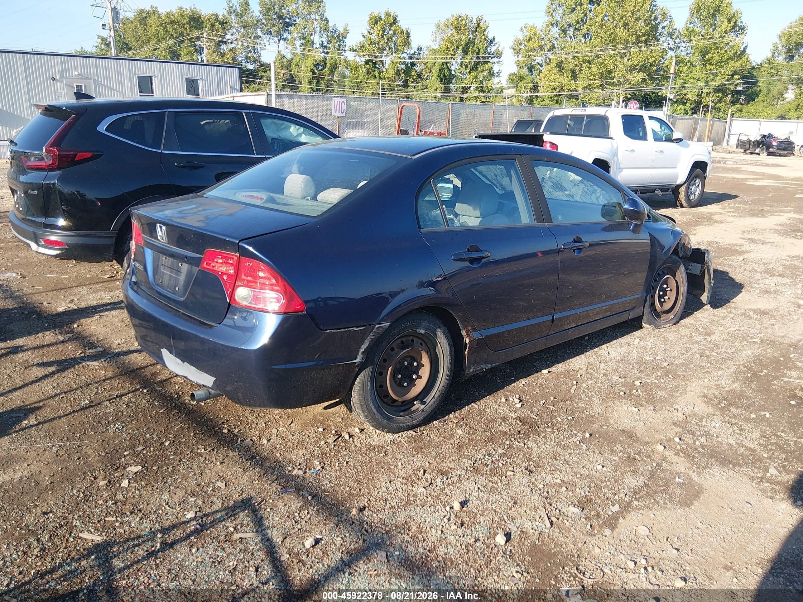 2008 Honda Civic Lx Синий vin: 1HGFA16568L005666