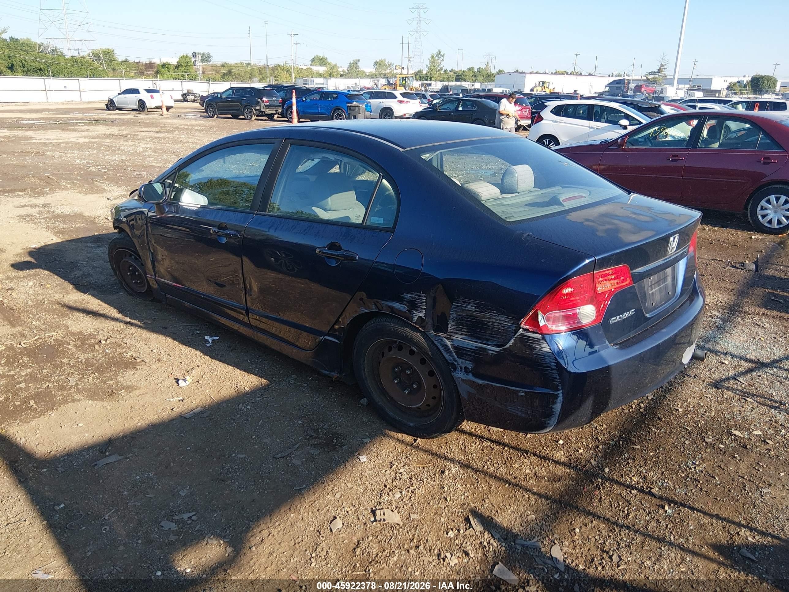 2008 Honda Civic Lx Синий vin: 1HGFA16568L005666