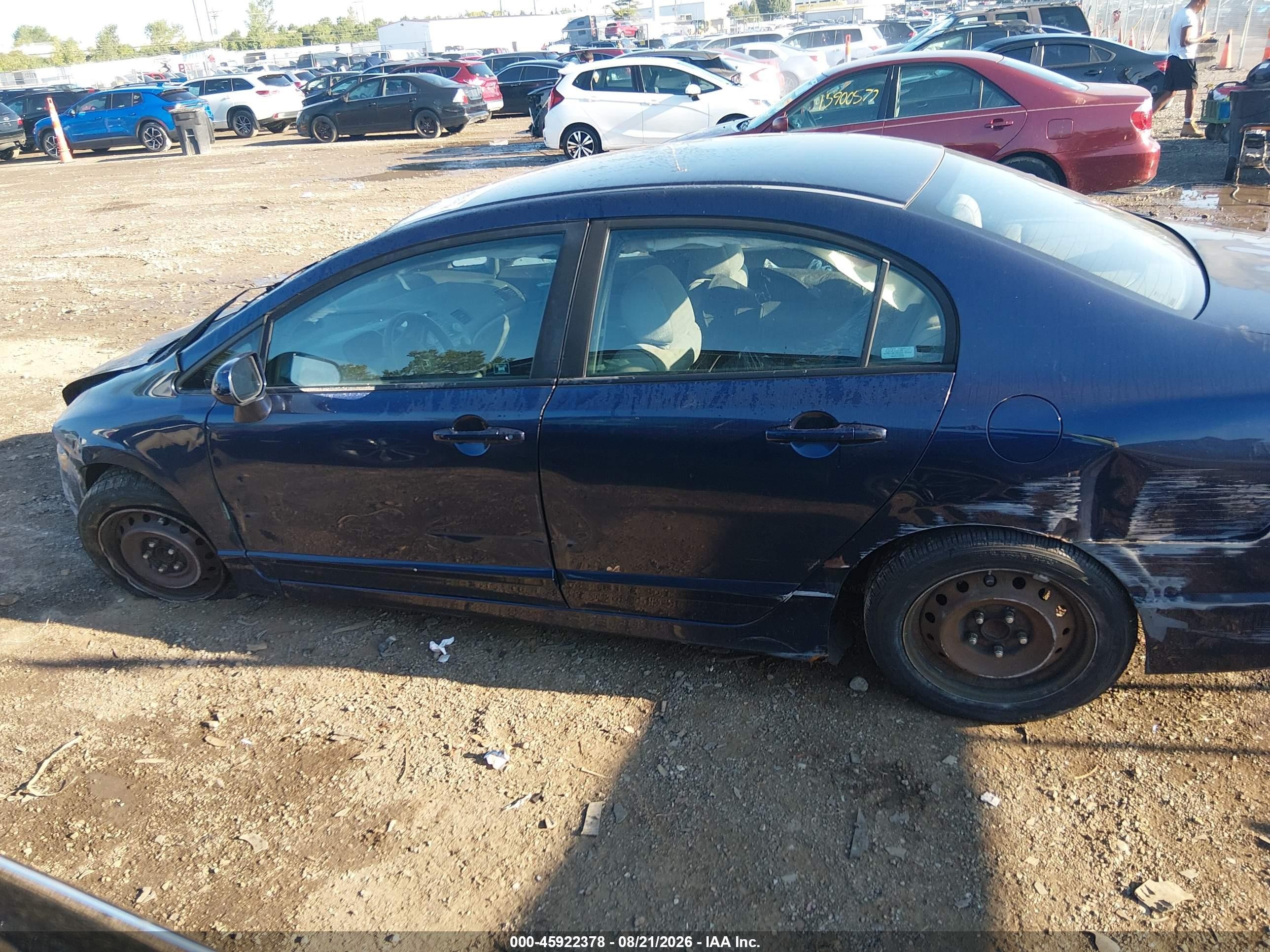 2008 Honda Civic Lx Синий vin: 1HGFA16568L005666
