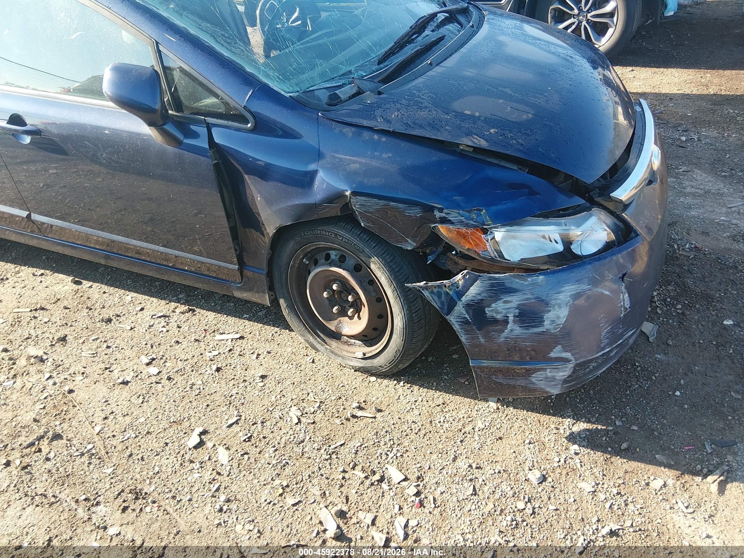 2008 Honda Civic Lx Синий vin: 1HGFA16568L005666