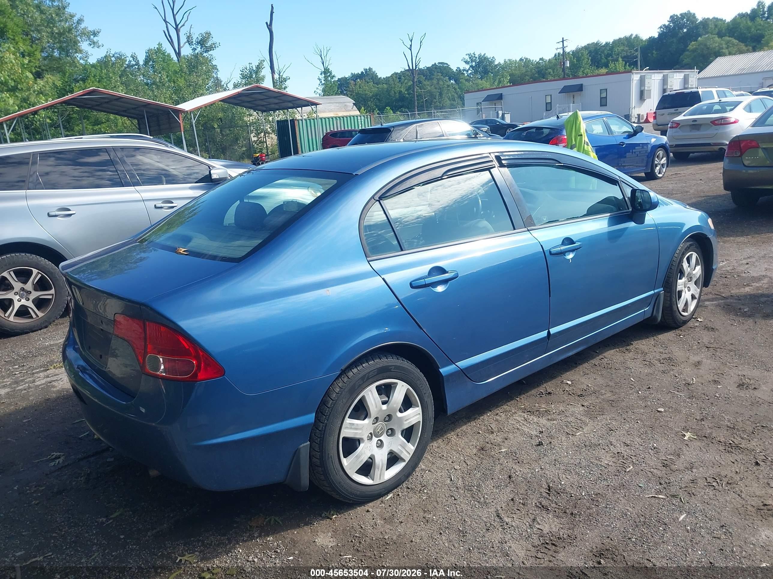 2008 Honda Civic Lx Синий vin: 1HGFA16568L016182