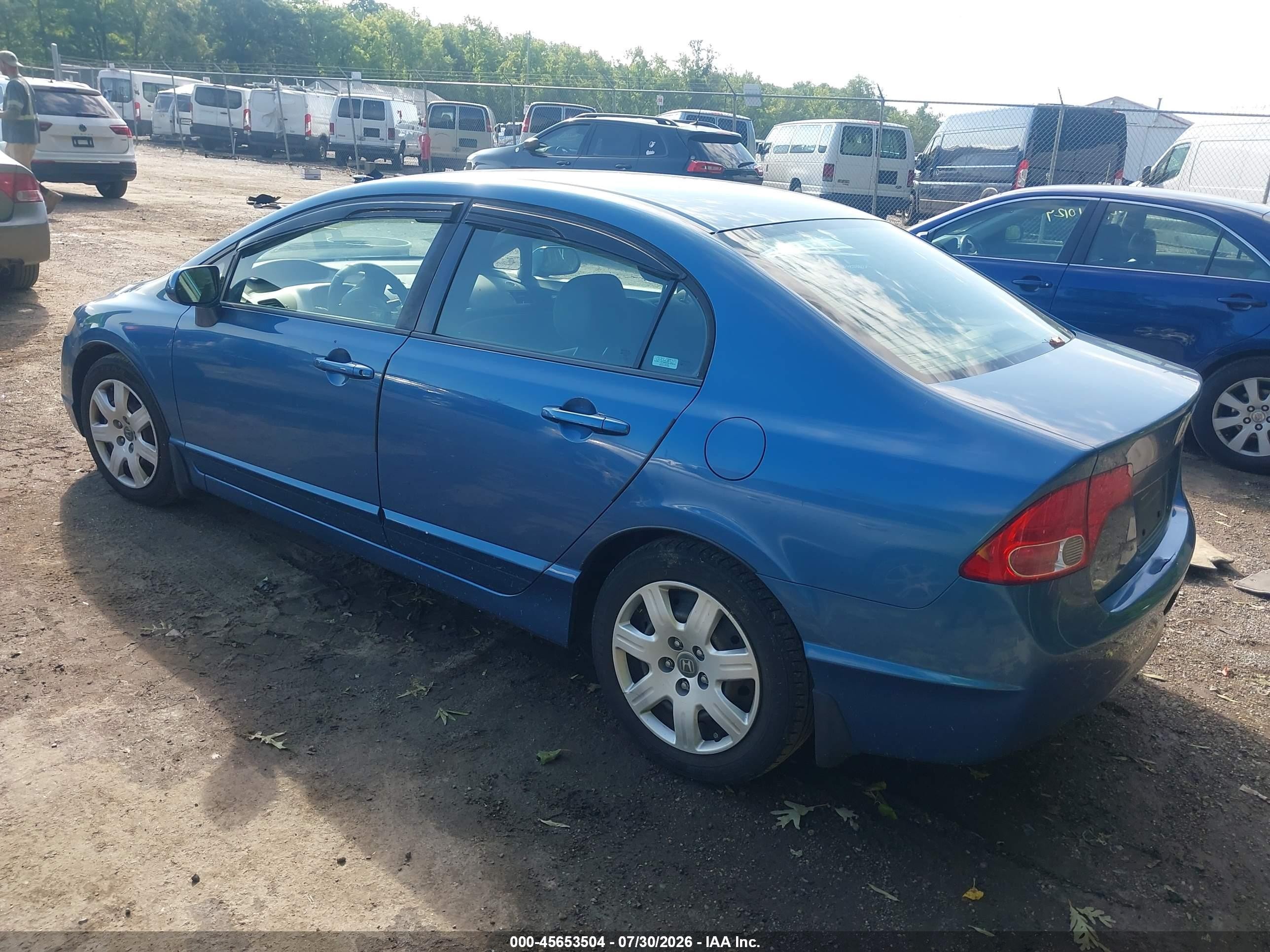 2008 Honda Civic Lx Синий vin: 1HGFA16568L016182