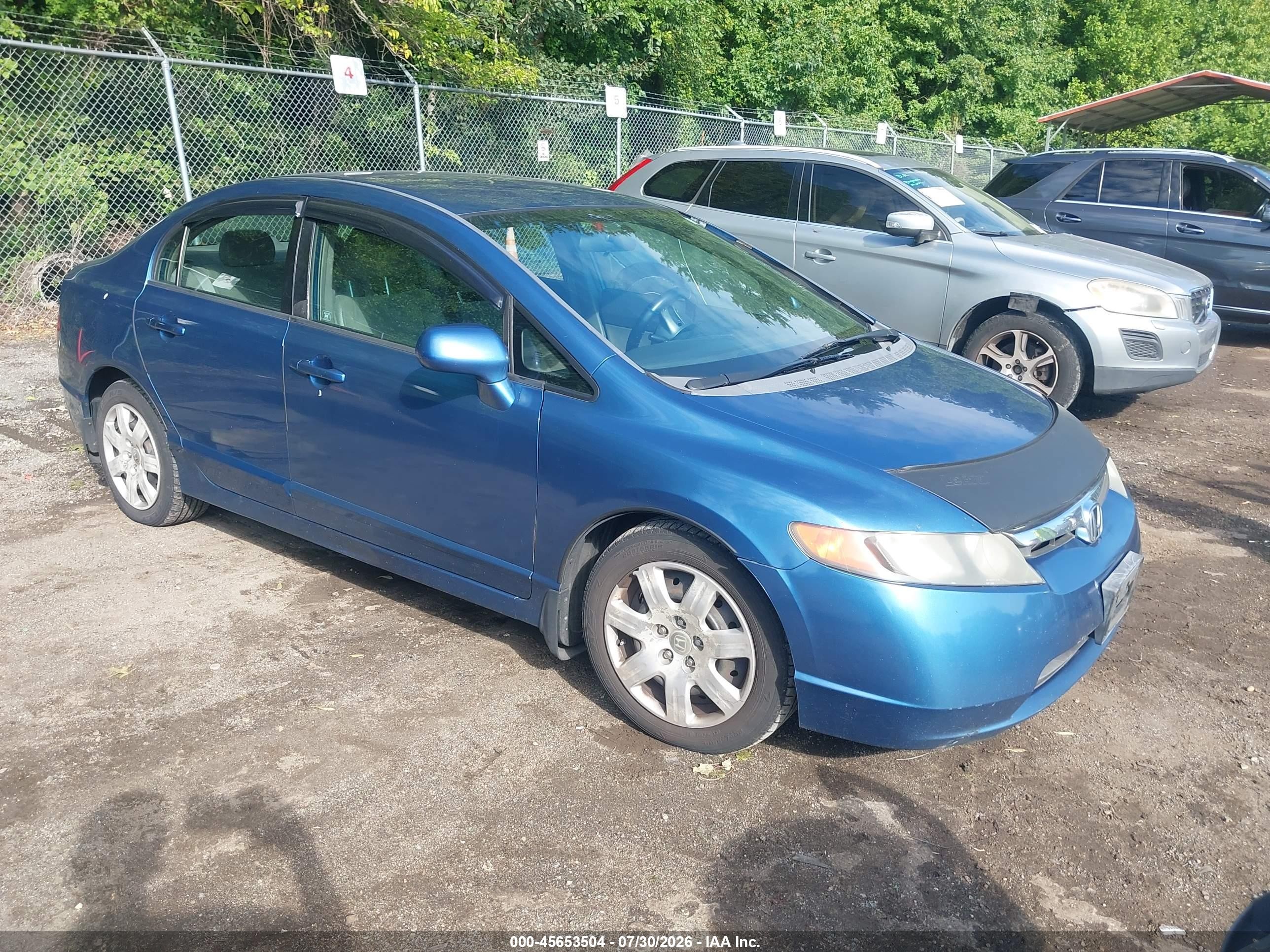 2008 Honda Civic Lx Синий vin: 1HGFA16568L016182