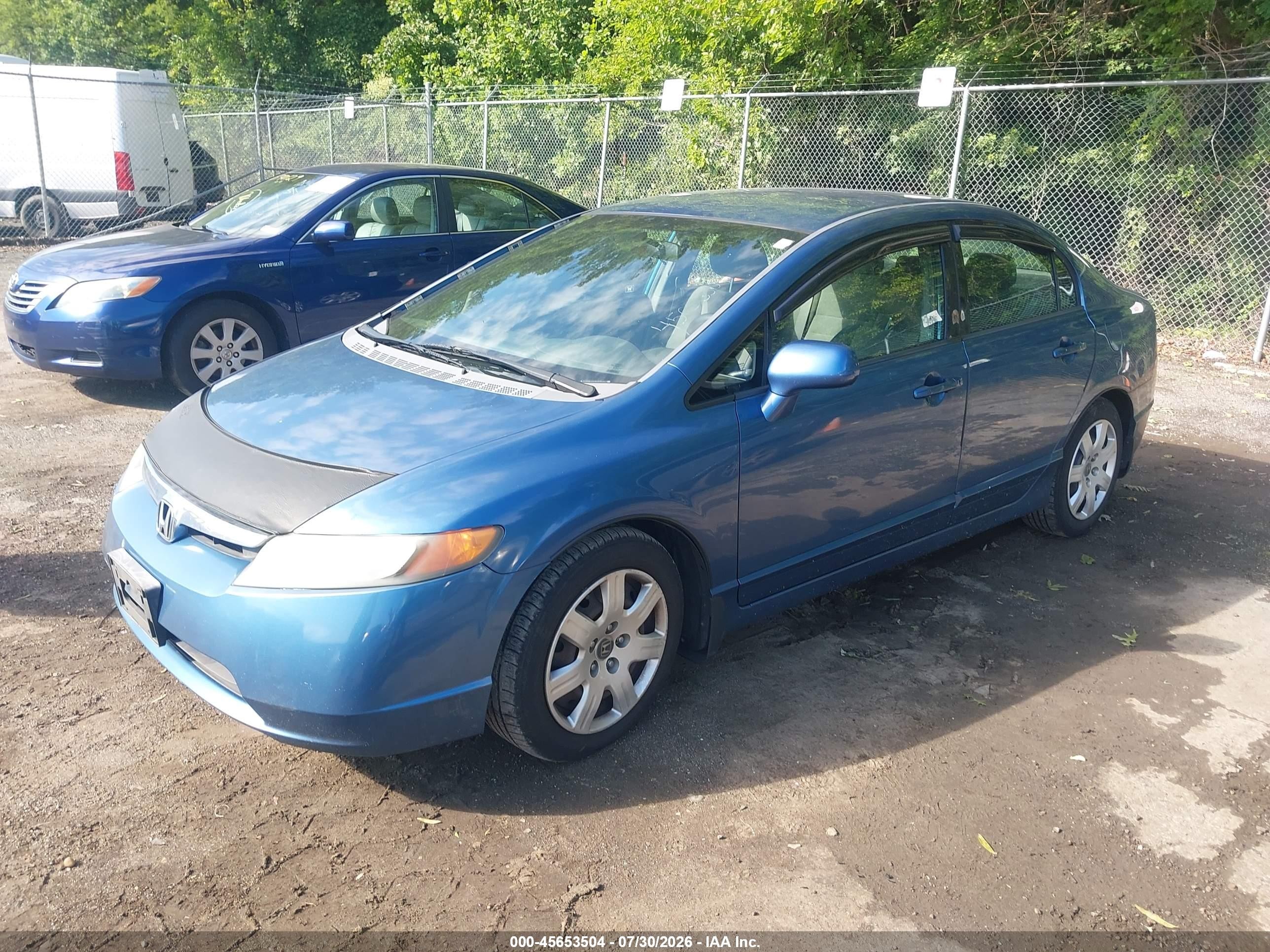 2008 Honda Civic Lx Синий vin: 1HGFA16568L016182
