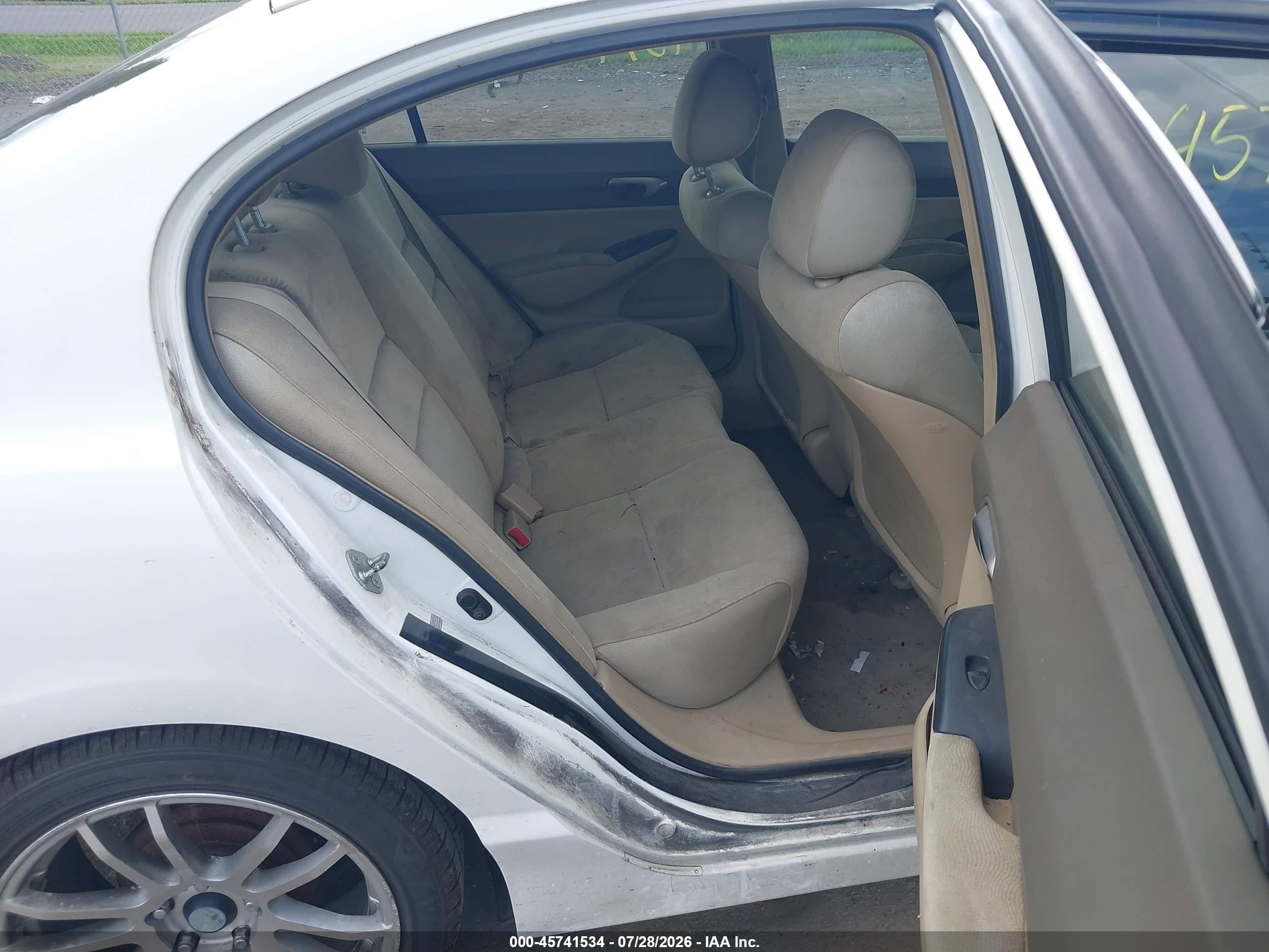 2008 Honda Civic Lx White vin: 1HGFA16568L042152