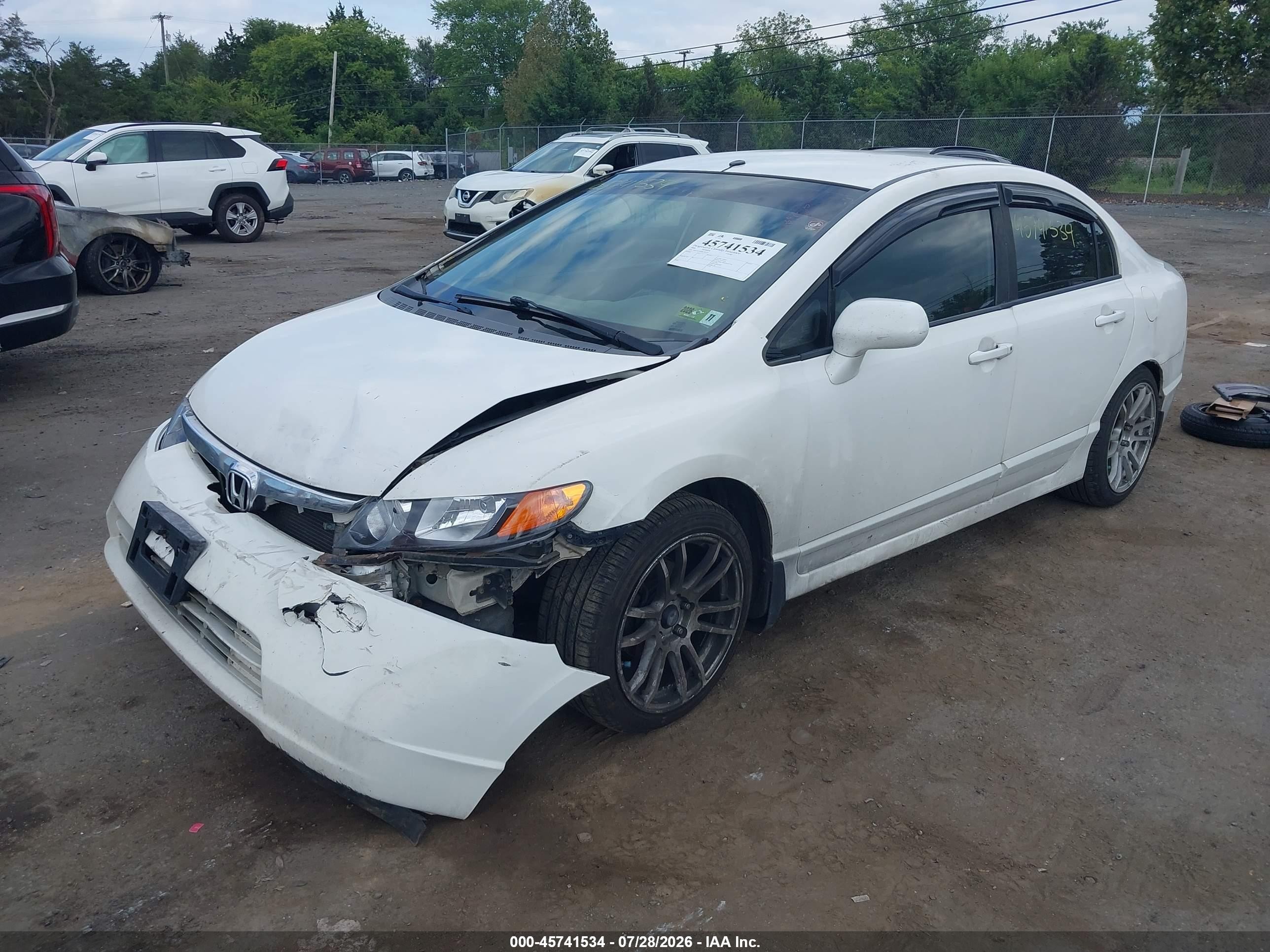 2008 Honda Civic Lx White vin: 1HGFA16568L042152