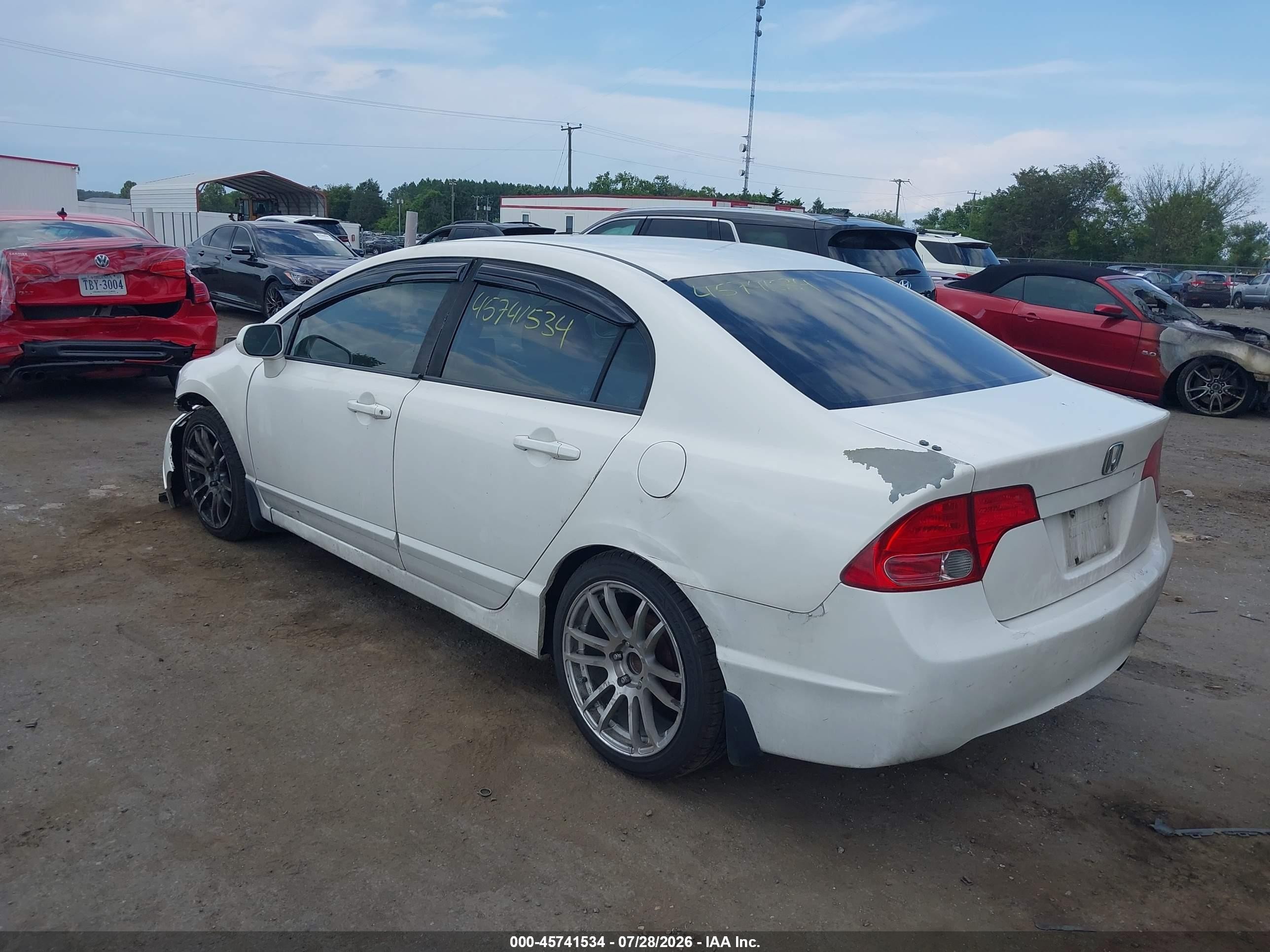 2008 Honda Civic Lx White vin: 1HGFA16568L042152