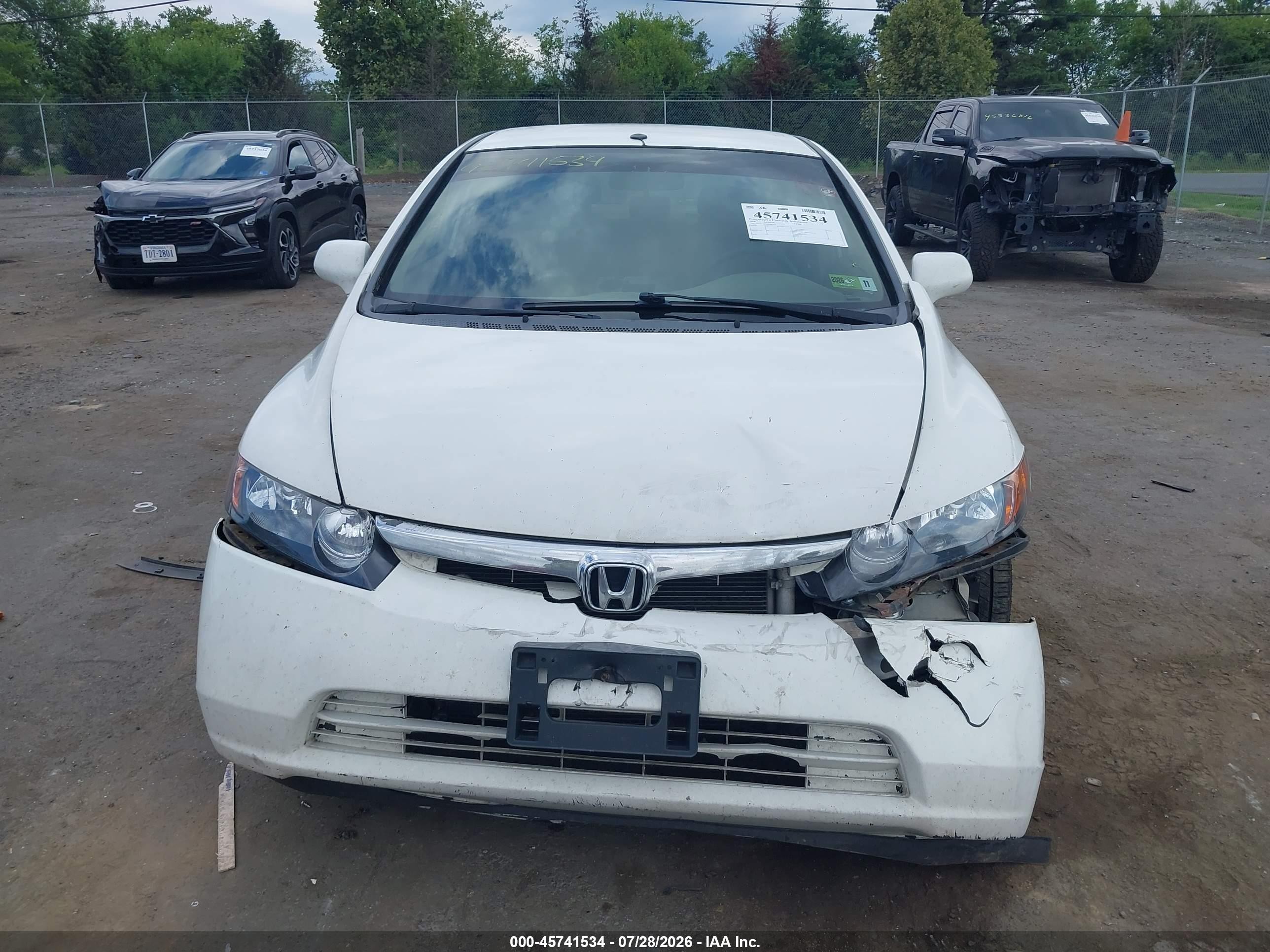 2008 Honda Civic Lx White vin: 1HGFA16568L042152