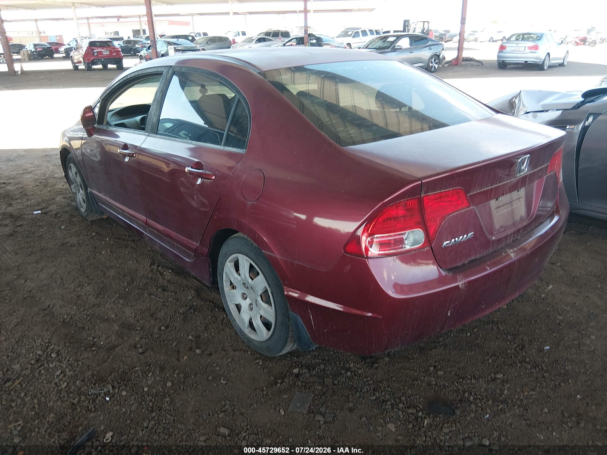 2008 Honda Civic Lx Burgundy vin: 1HGFA16568L081551