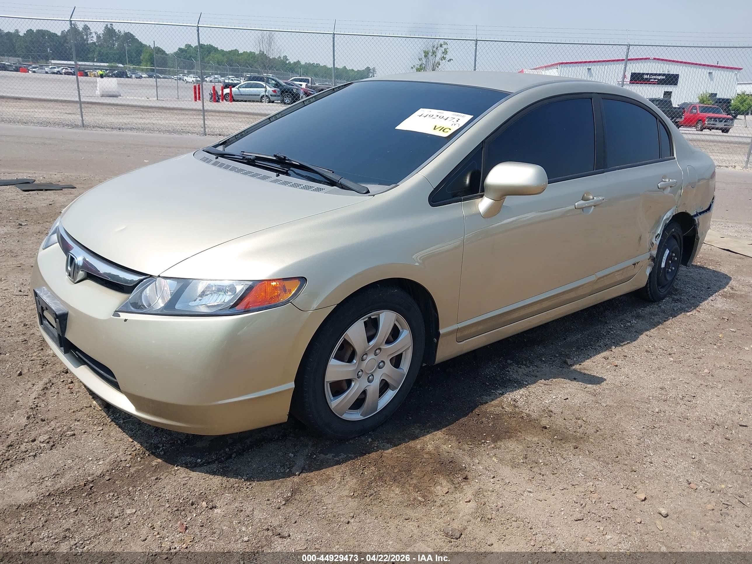 2008 Honda Civic Lx Champagne vin: 1HGFA16568L084742