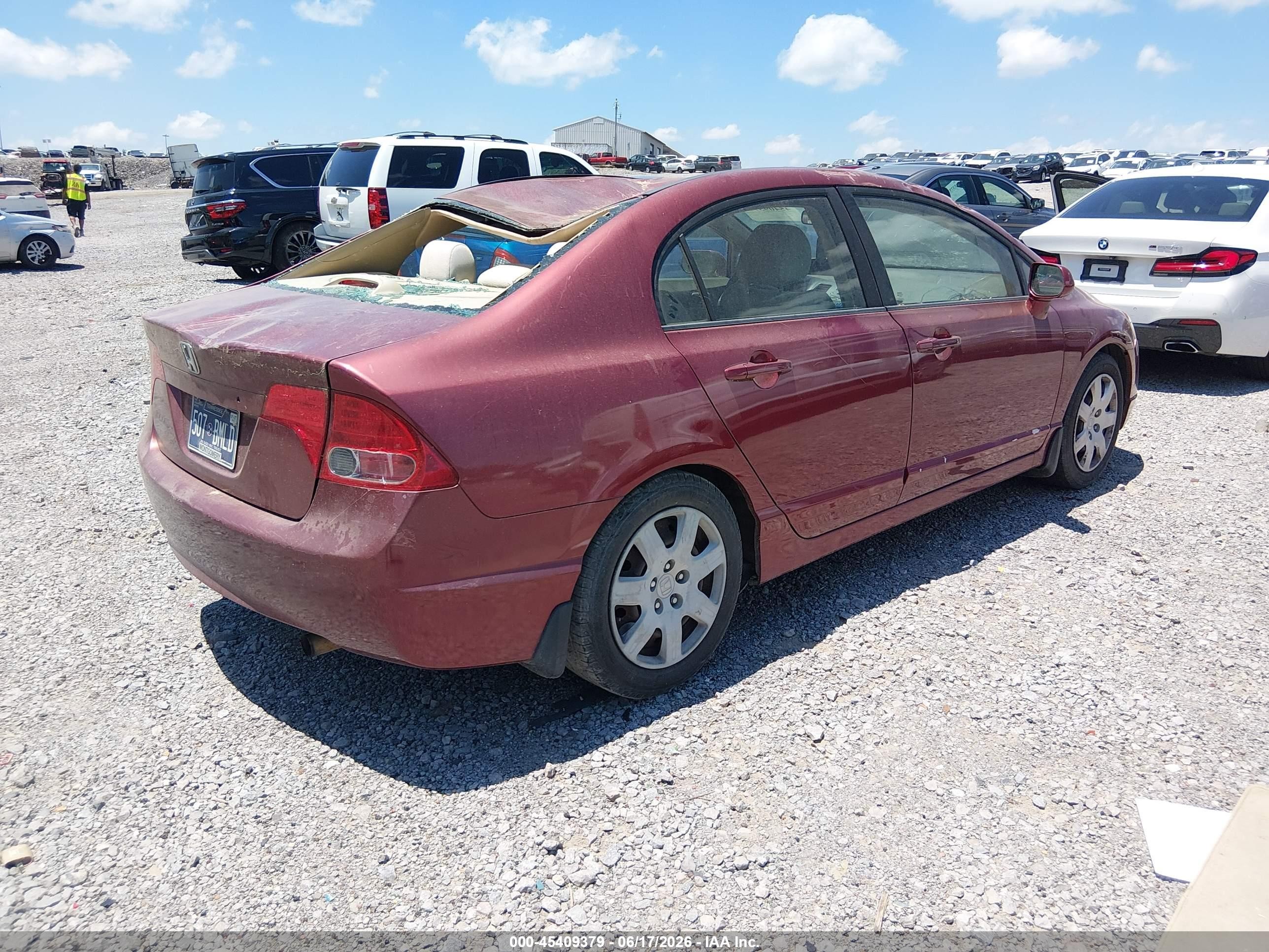 2008 Honda Civic Lx Red vin: 1HGFA16568L102379
