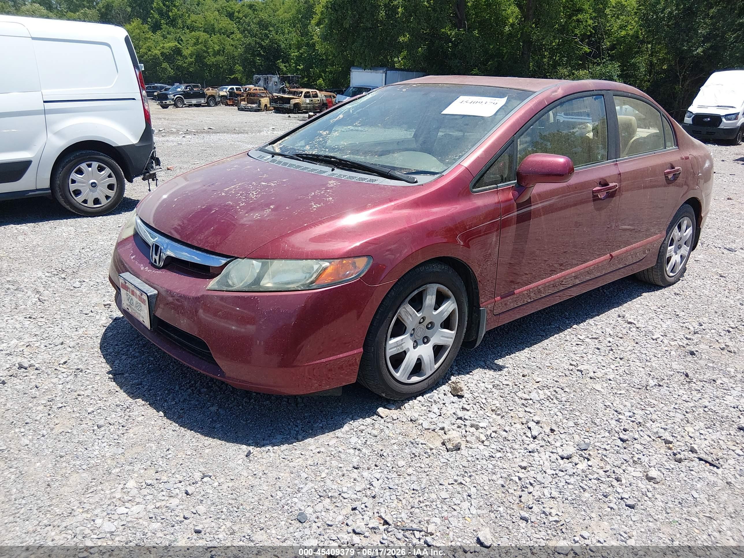 2008 Honda Civic Lx Red vin: 1HGFA16568L102379