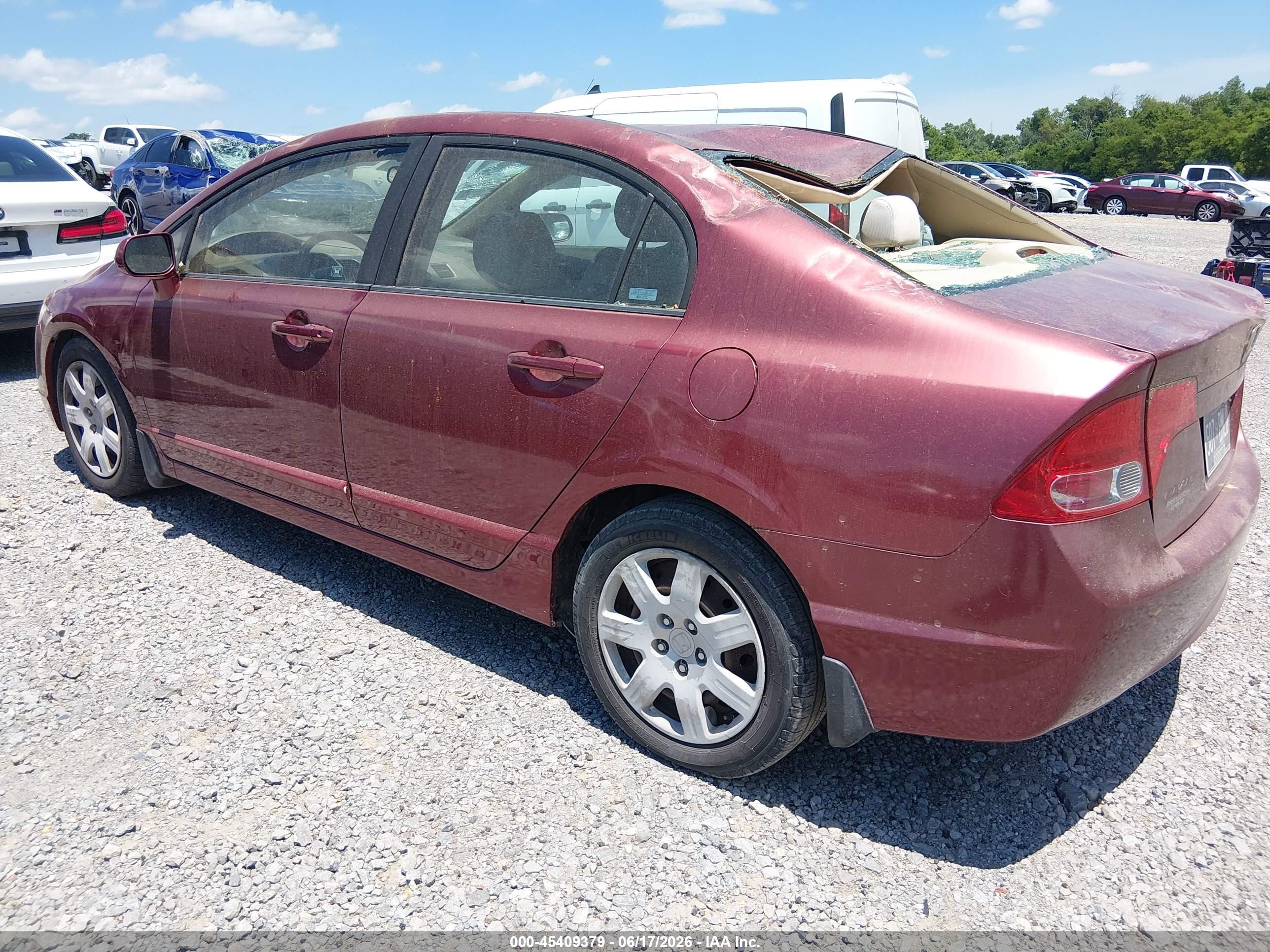 2008 Honda Civic Lx Red vin: 1HGFA16568L102379