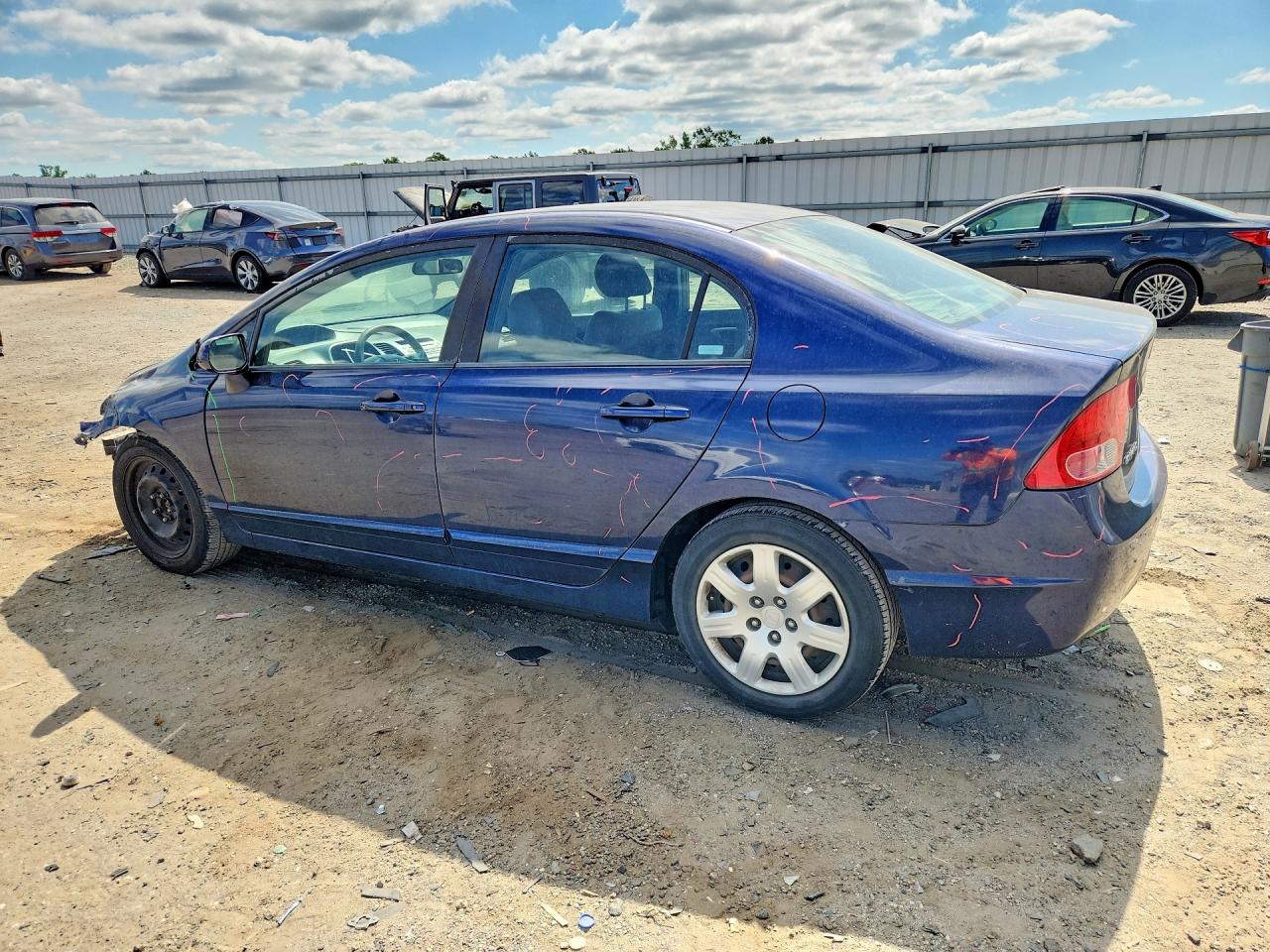2008 Honda Civic Lx Blue vin: 1HGFA16568L116041