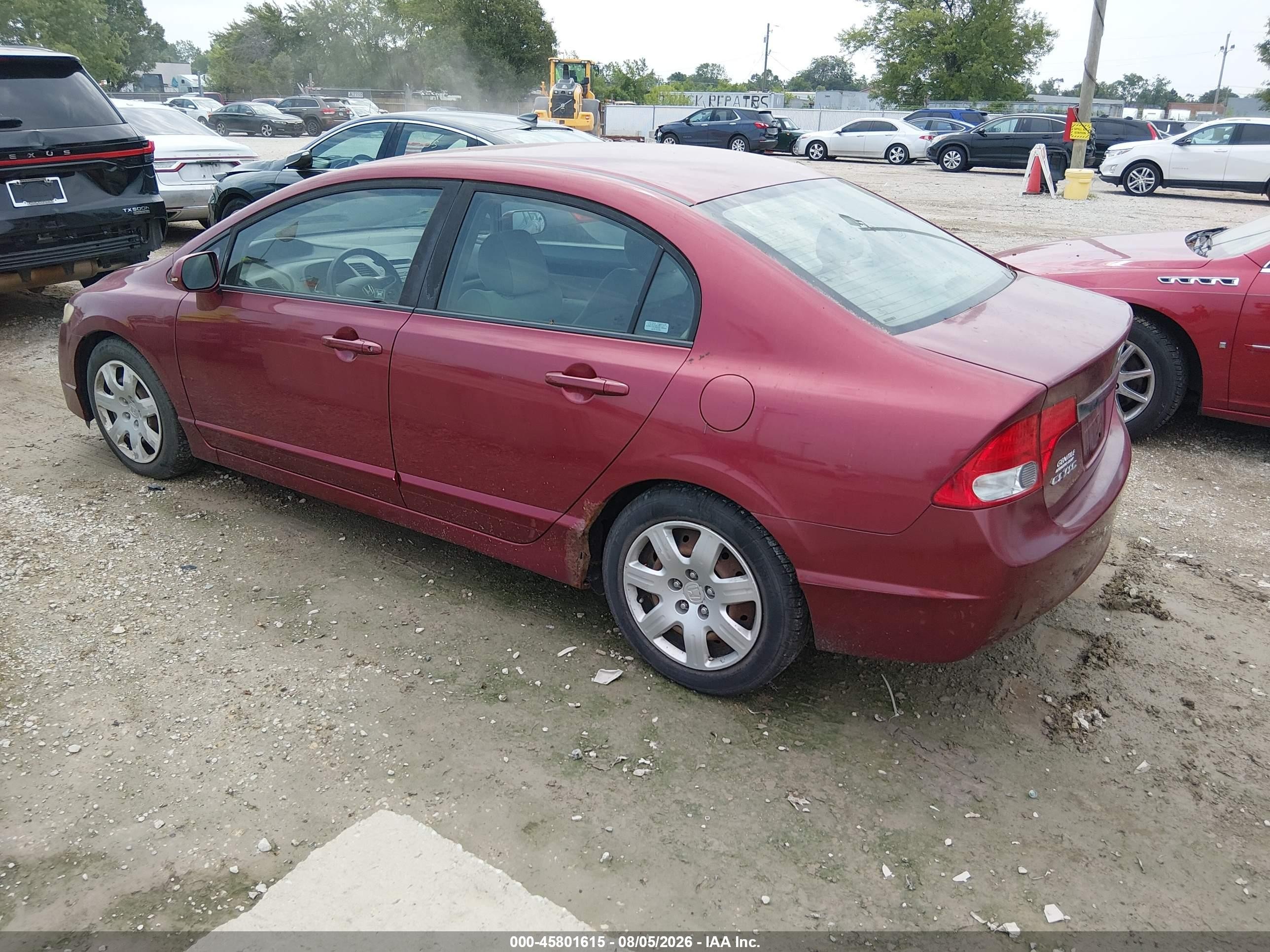 2009 Honda Civic Lx Red vin: 1HGFA16569L002607