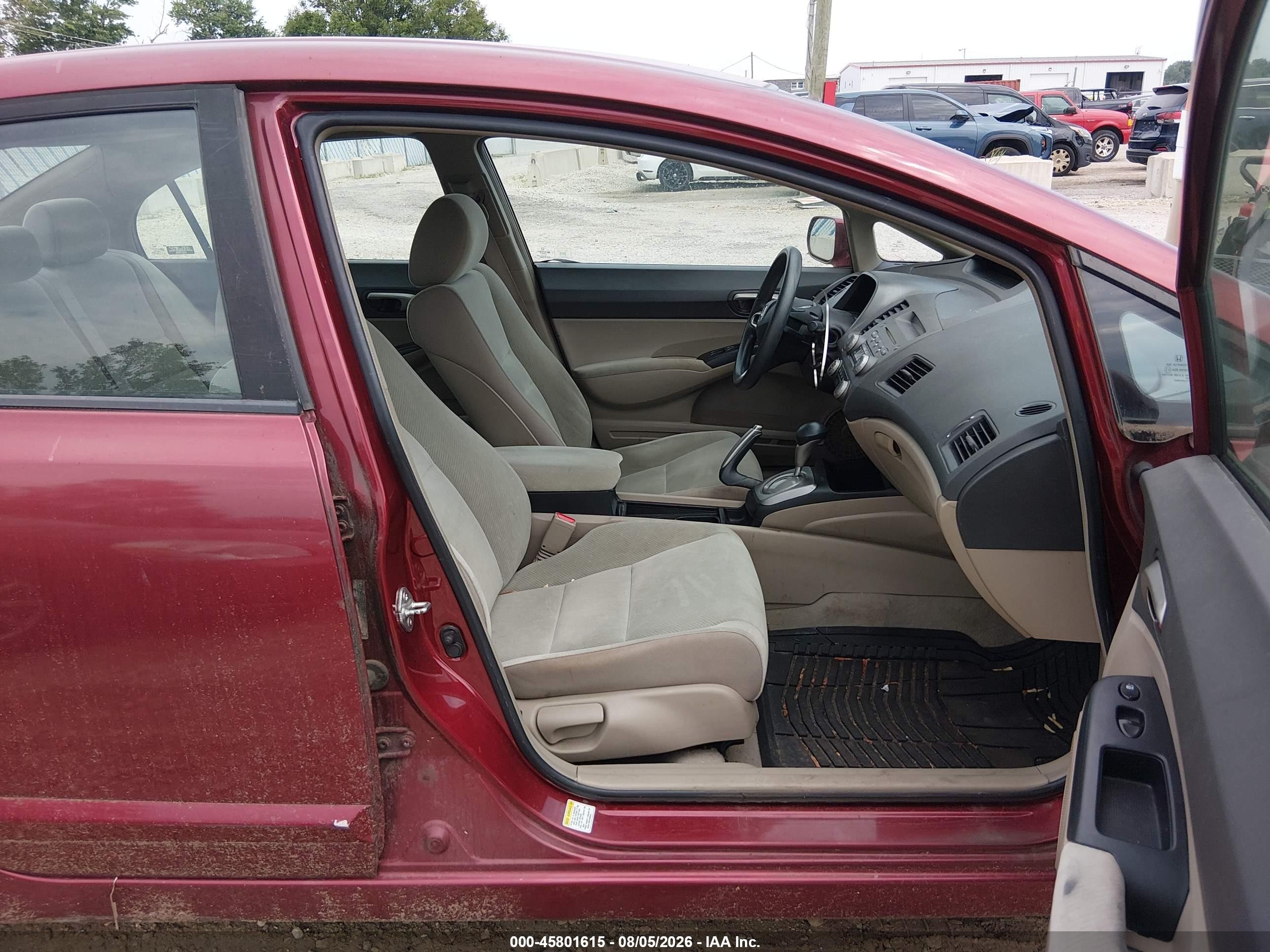 2009 Honda Civic Lx Red vin: 1HGFA16569L002607