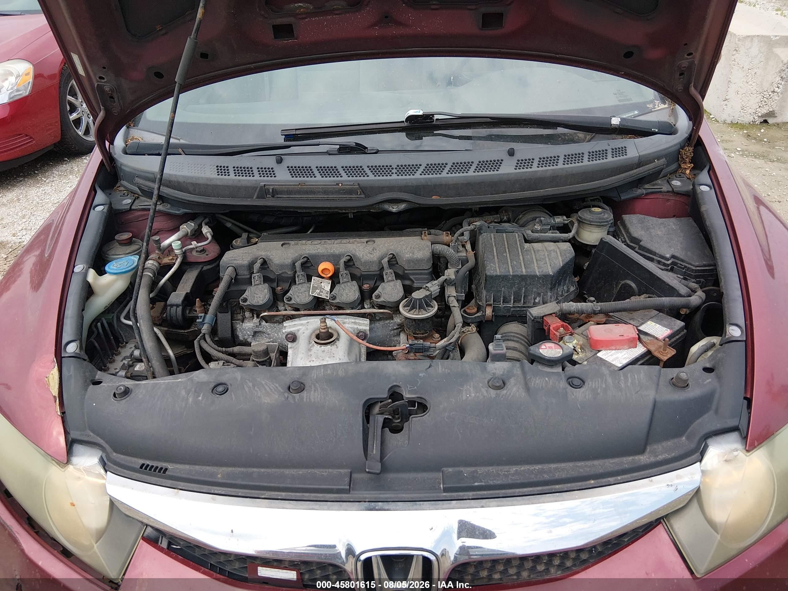 2009 Honda Civic Lx Red vin: 1HGFA16569L002607