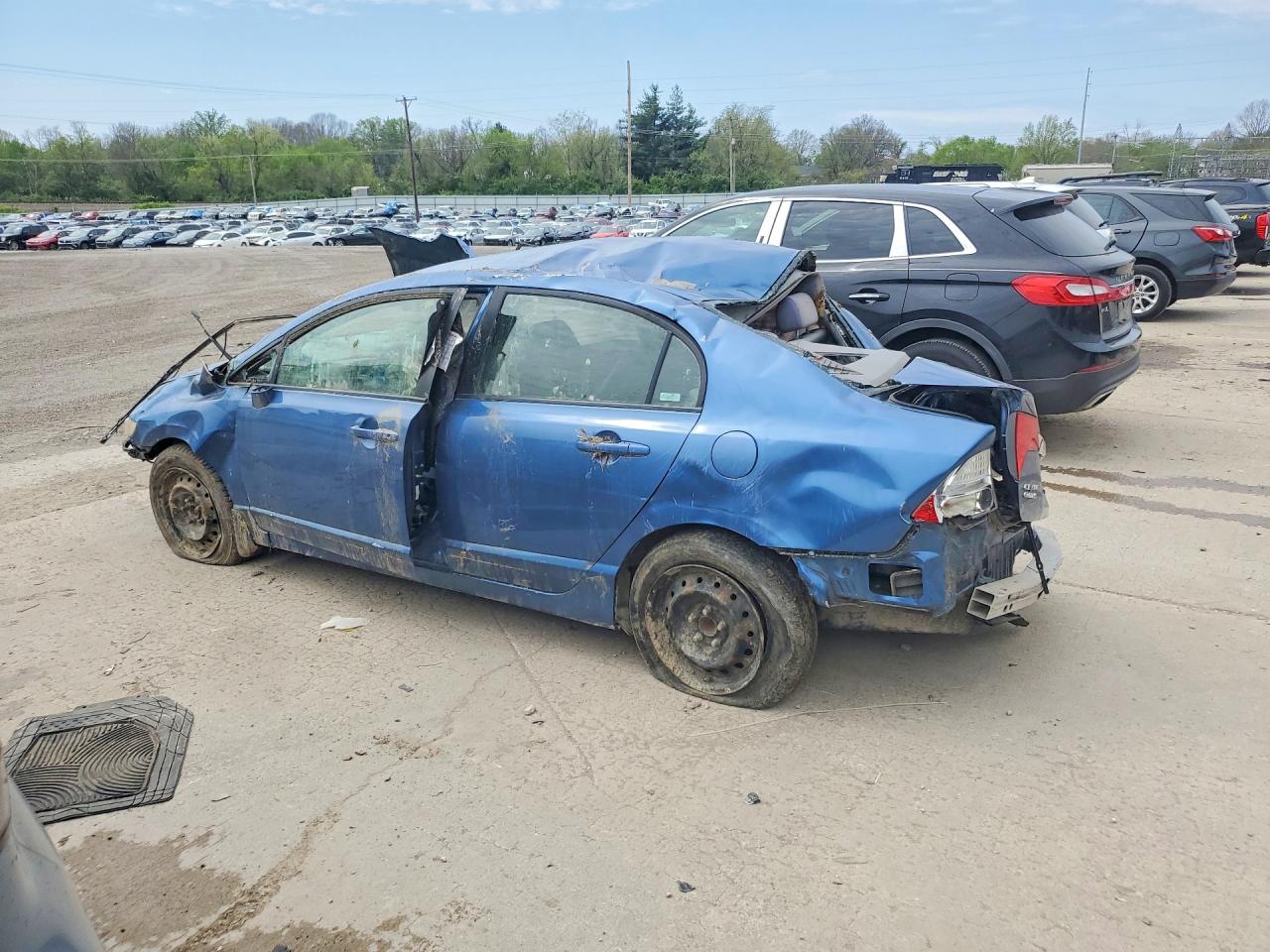 2009 Honda Civic Lx Blue vin: 1HGFA16569L002736