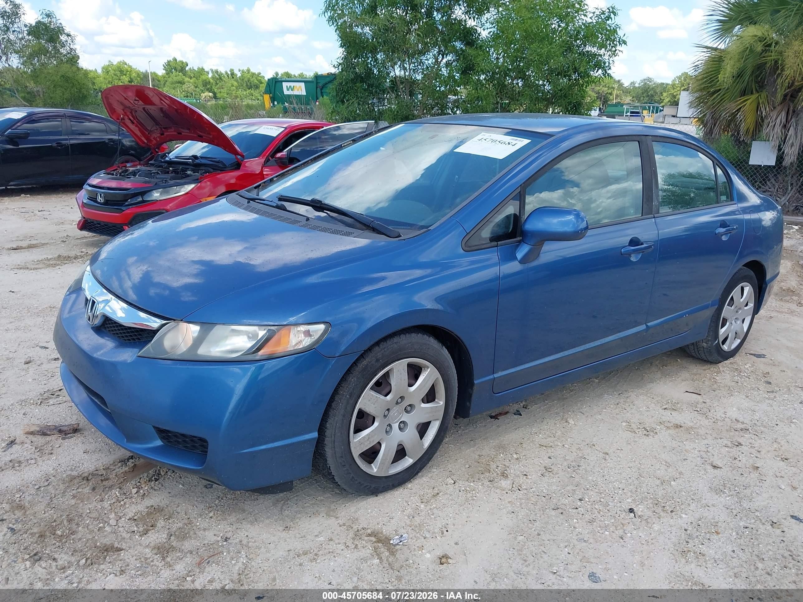 2009 Honda Civic Lx Blue vin: 1HGFA16569L010819