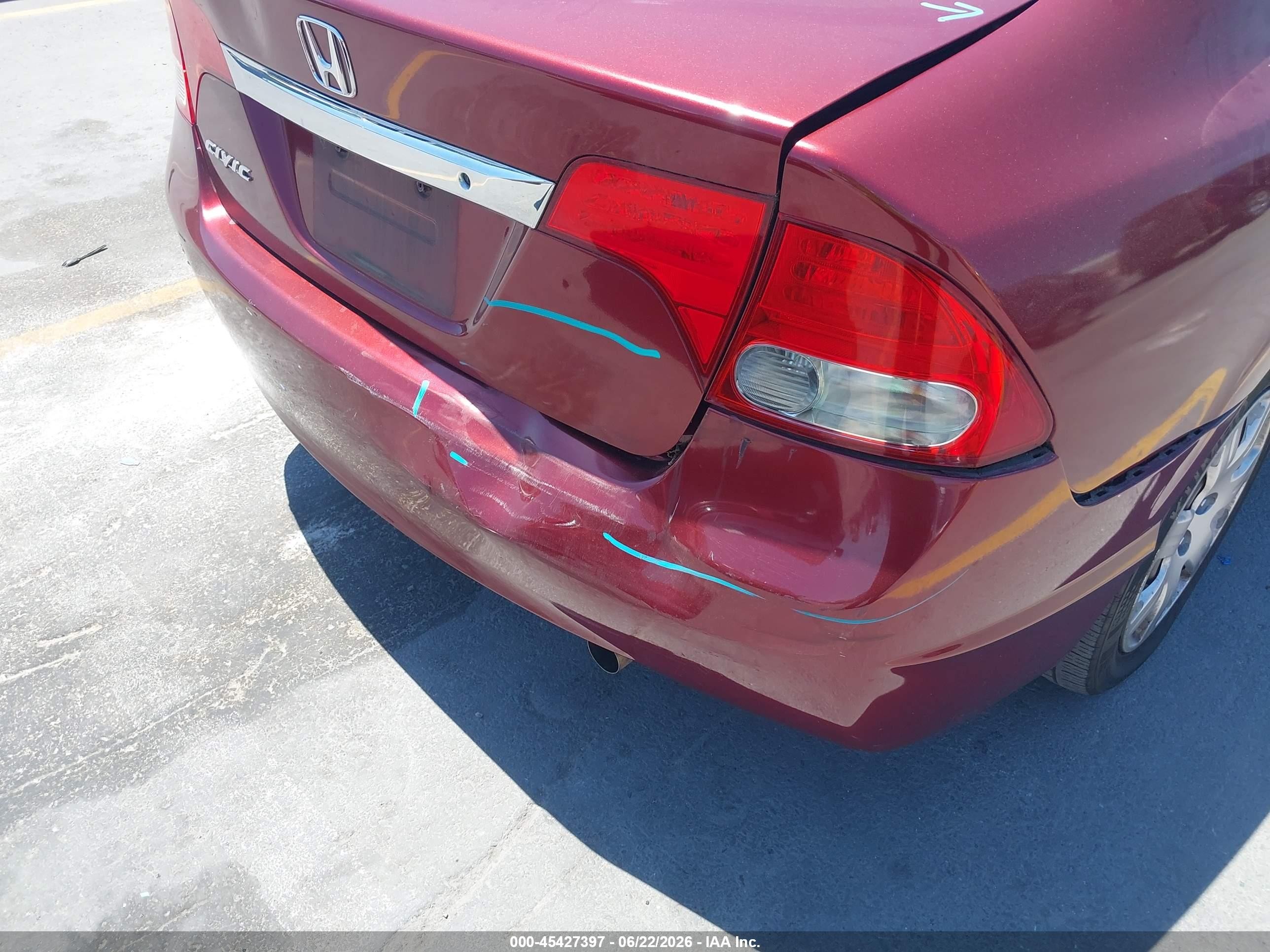 2009 Honda Civic Lx Red vin: 1HGFA16569L013655