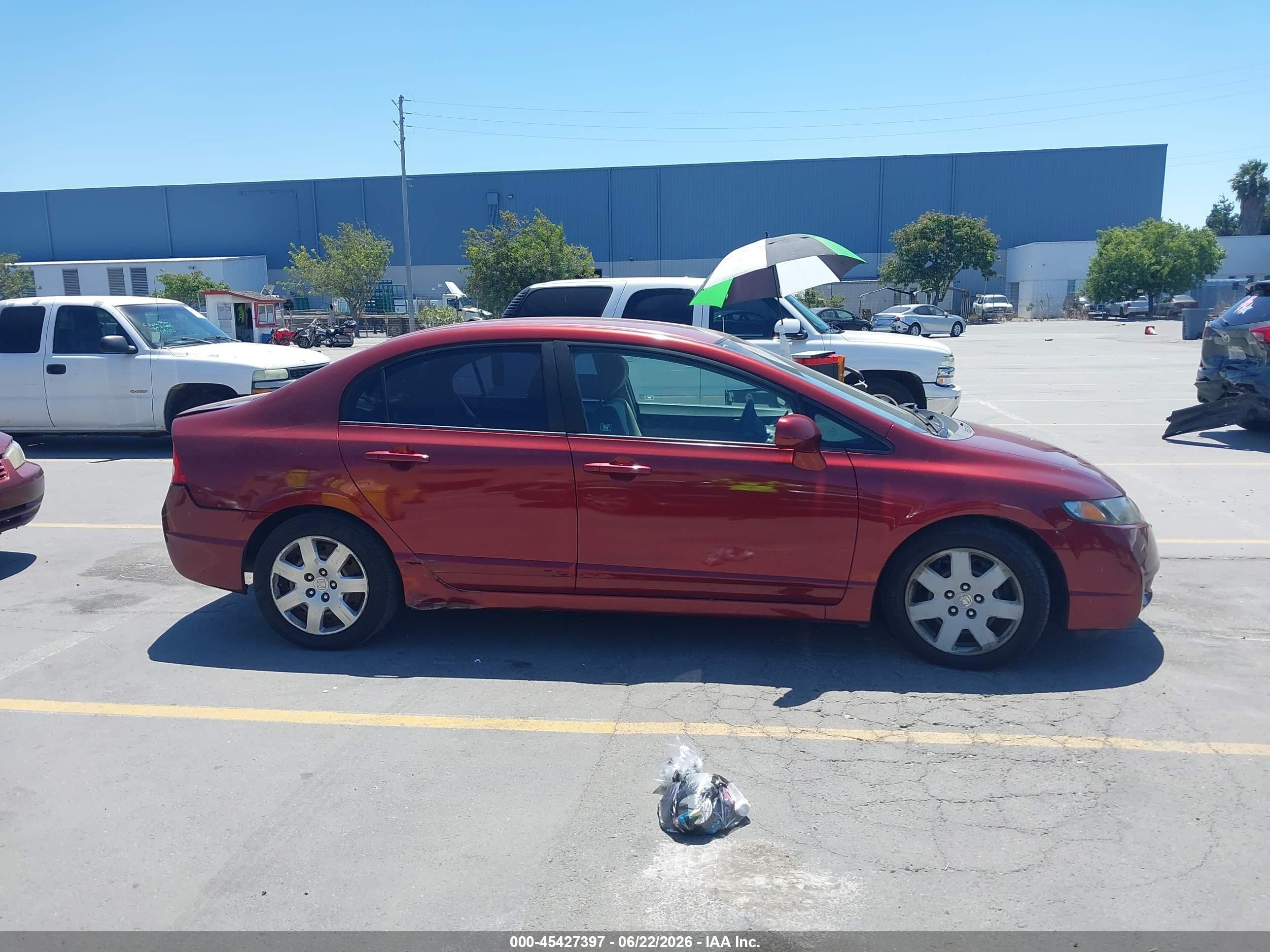 2009 Honda Civic Lx Red vin: 1HGFA16569L013655