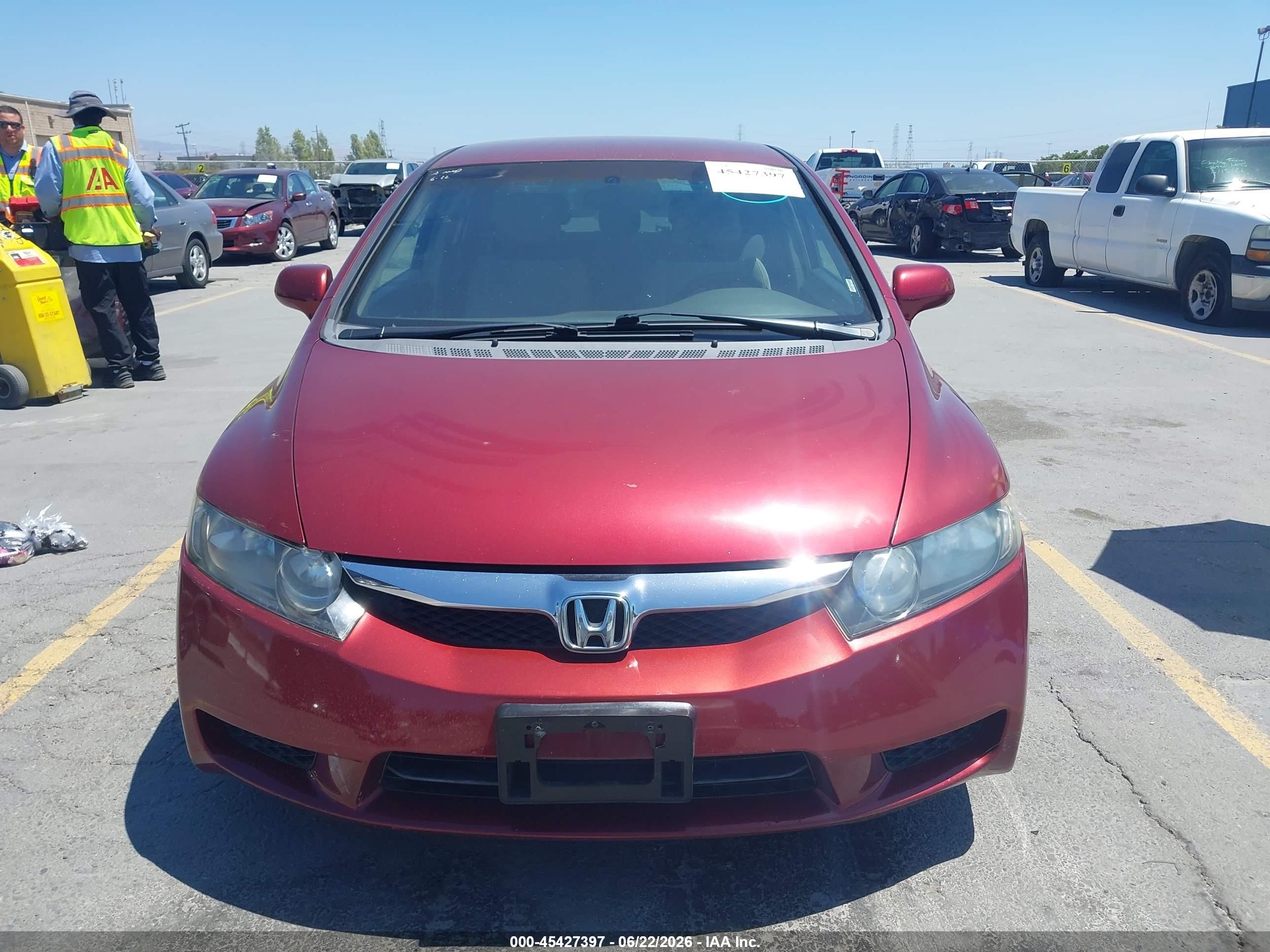 2009 Honda Civic Lx Red vin: 1HGFA16569L013655