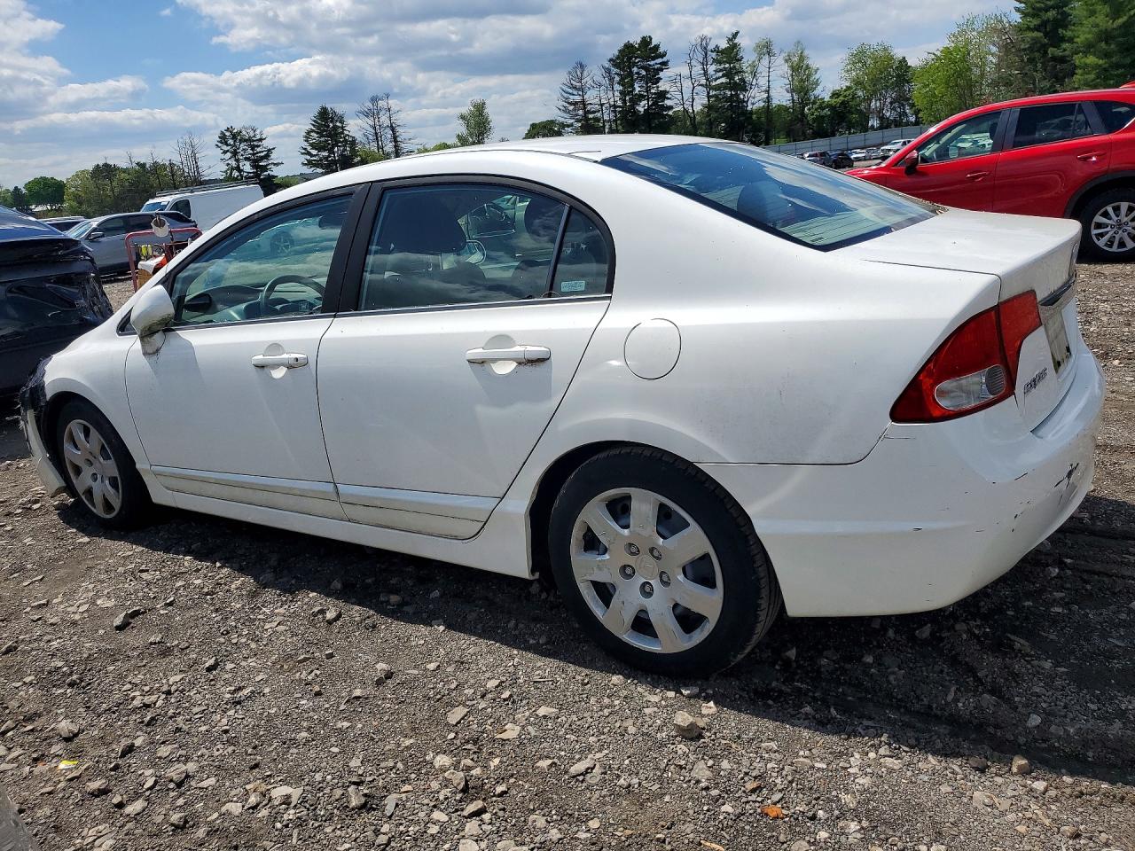 2009 Honda Civic Lx White vin: 1HGFA16569L016054