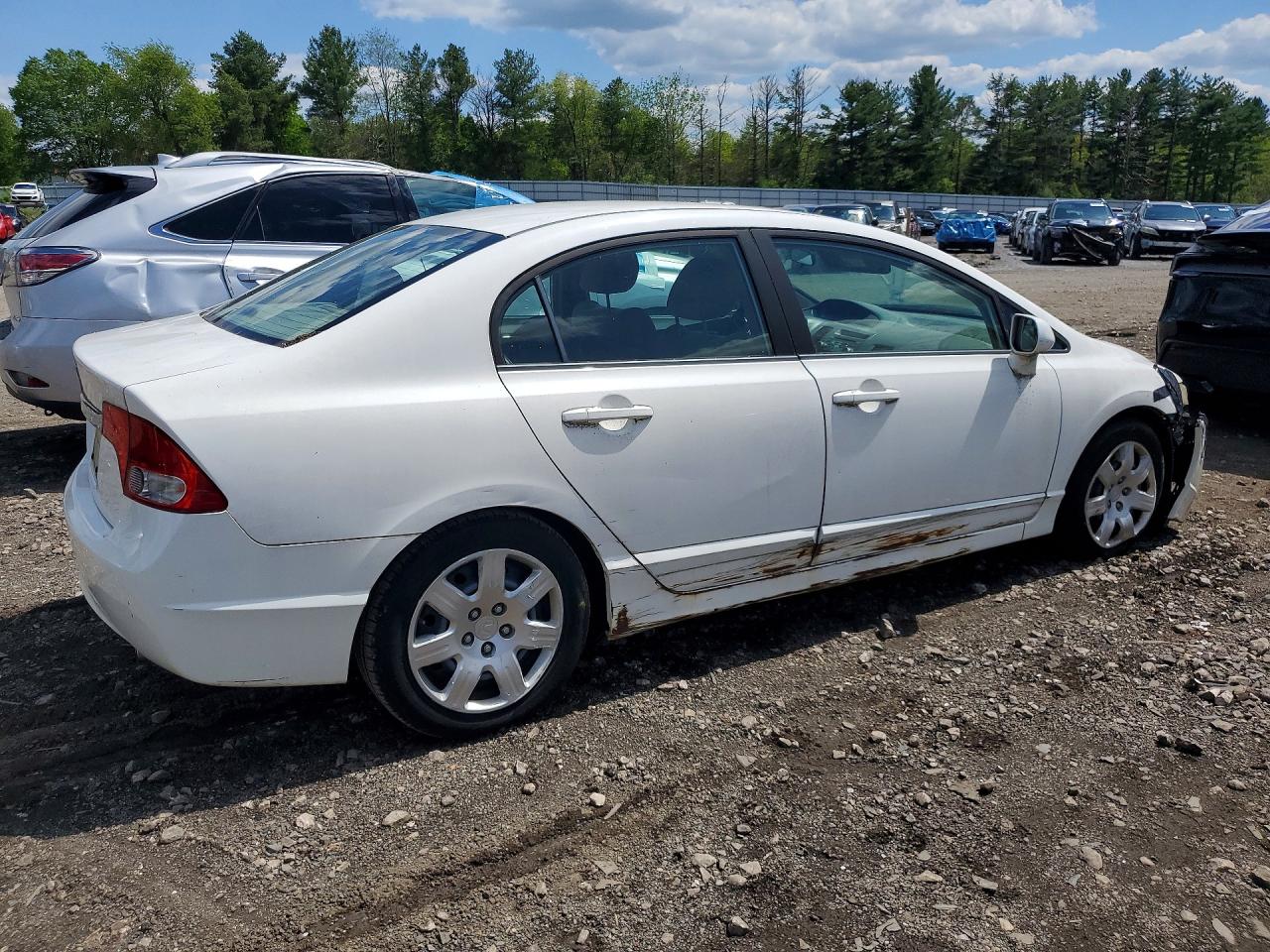 2009 Honda Civic Lx White vin: 1HGFA16569L016054