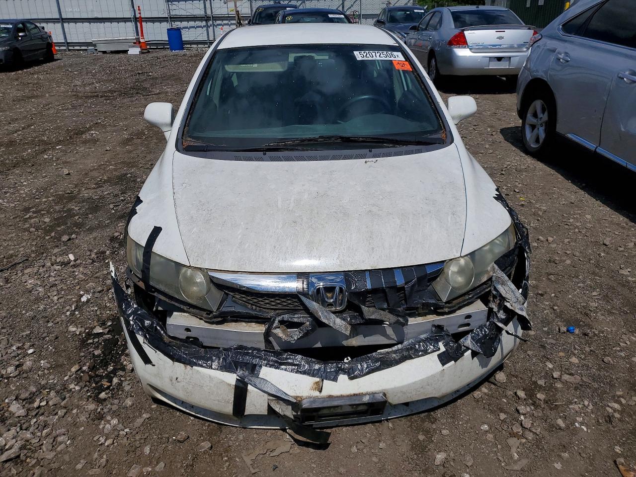 2009 Honda Civic Lx White vin: 1HGFA16569L016054