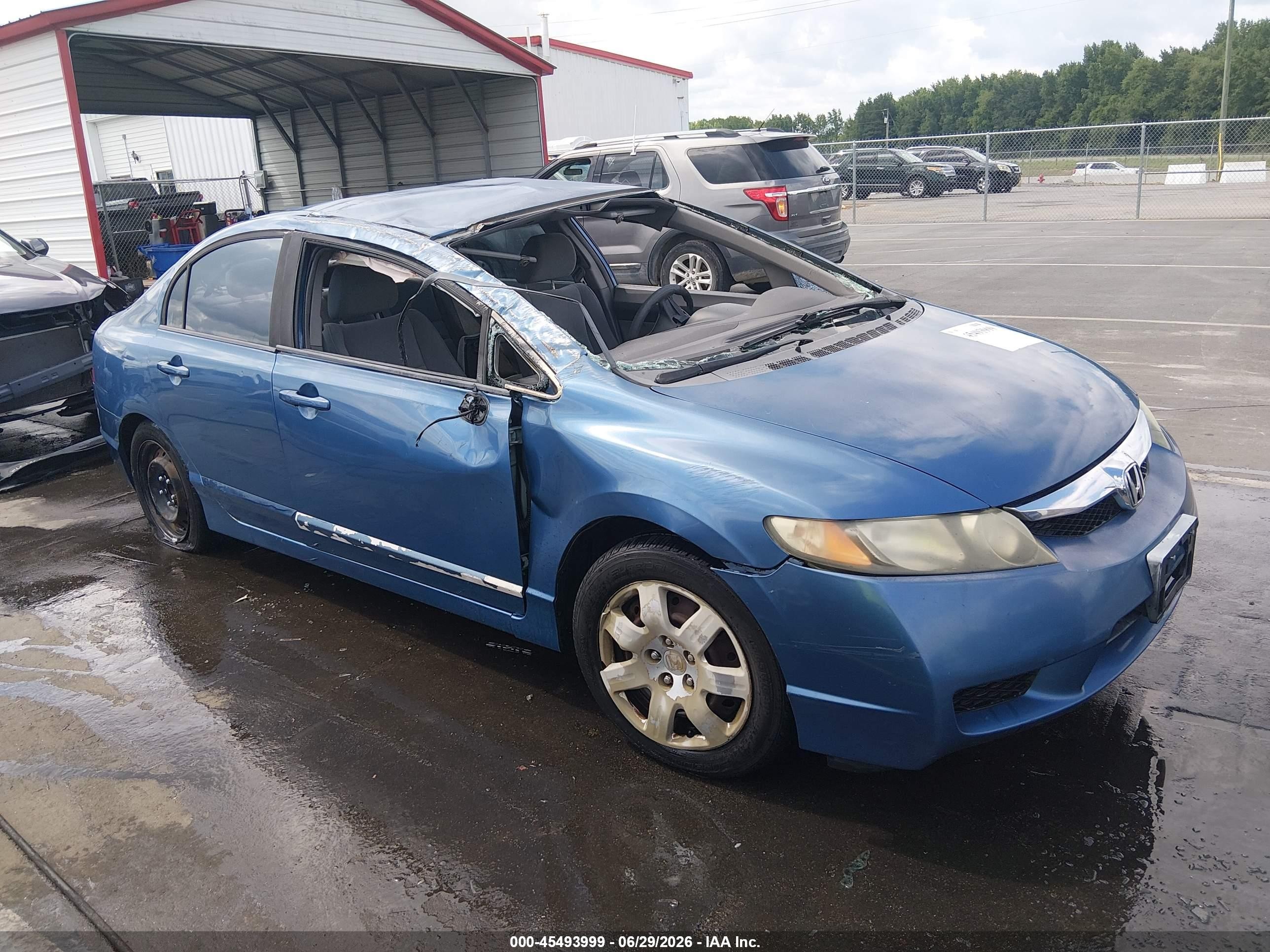 2009 Honda Civic Lx Синий vin: 1HGFA16569L017849