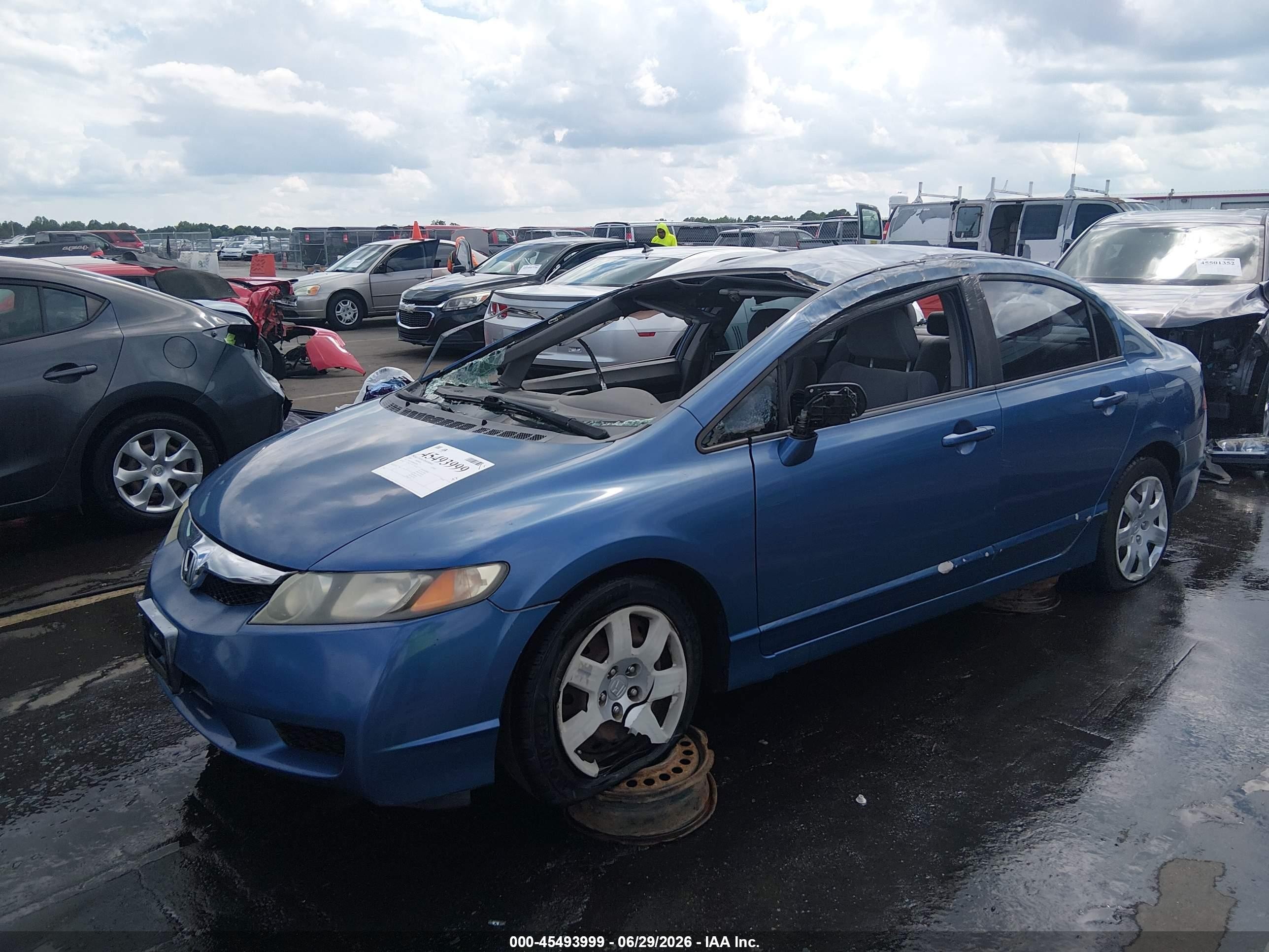2009 Honda Civic Lx Синий vin: 1HGFA16569L017849