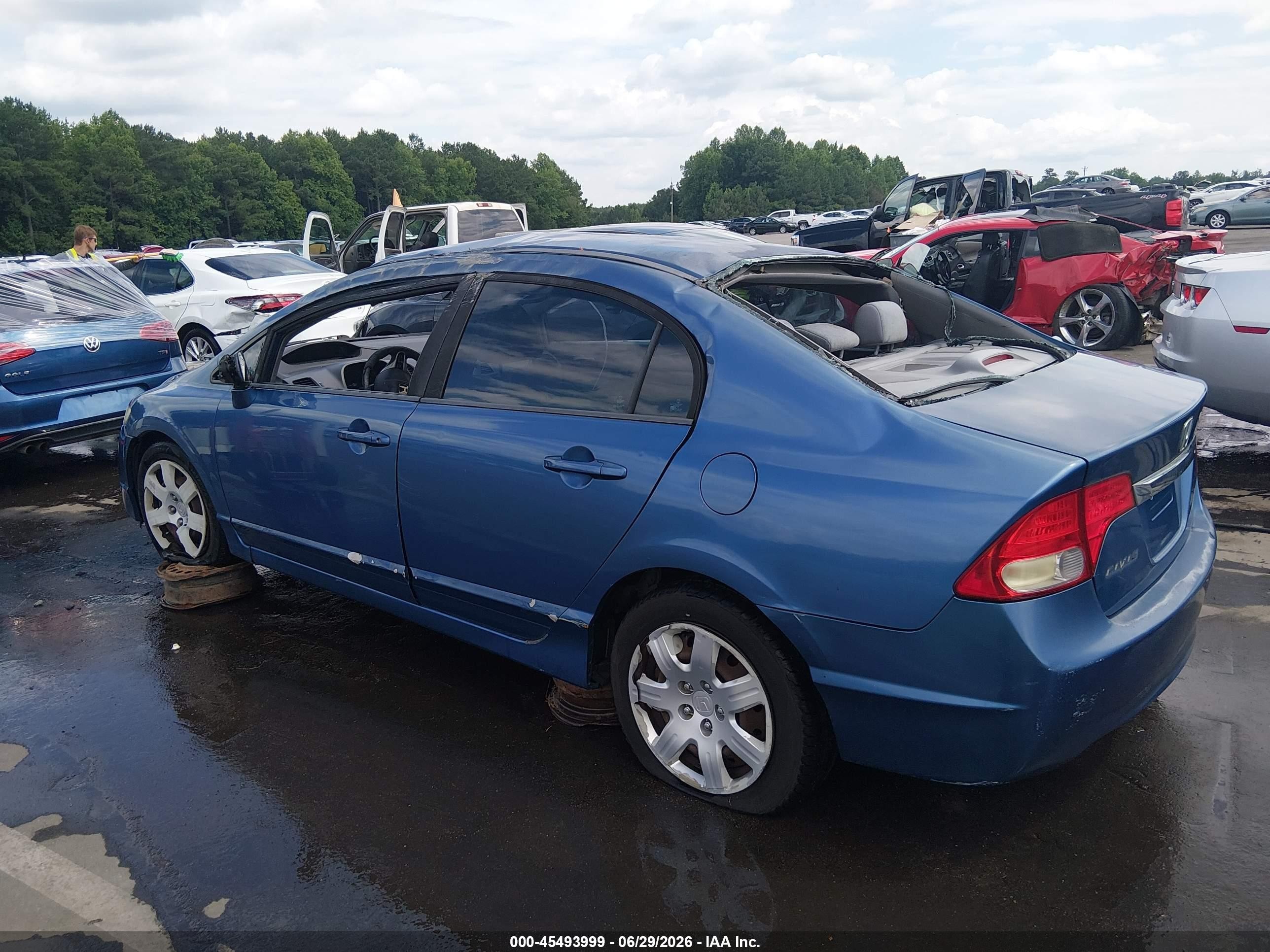 2009 Honda Civic Lx Синий vin: 1HGFA16569L017849