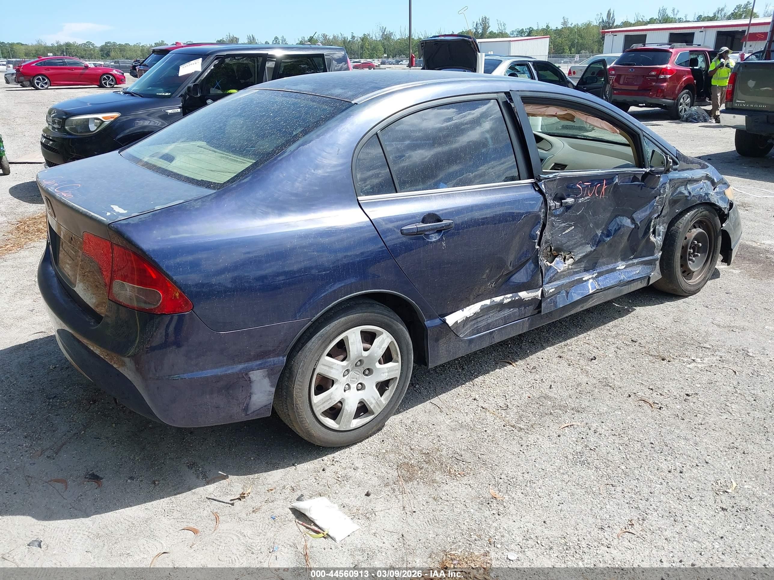 2006 Honda Civic Lx Blue vin: 1HGFA16576L027267