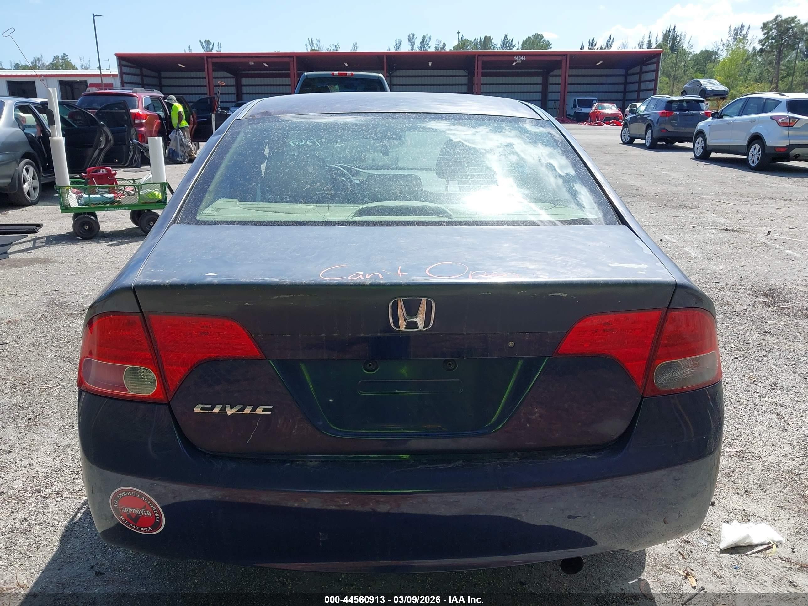2006 Honda Civic Lx Blue vin: 1HGFA16576L027267
