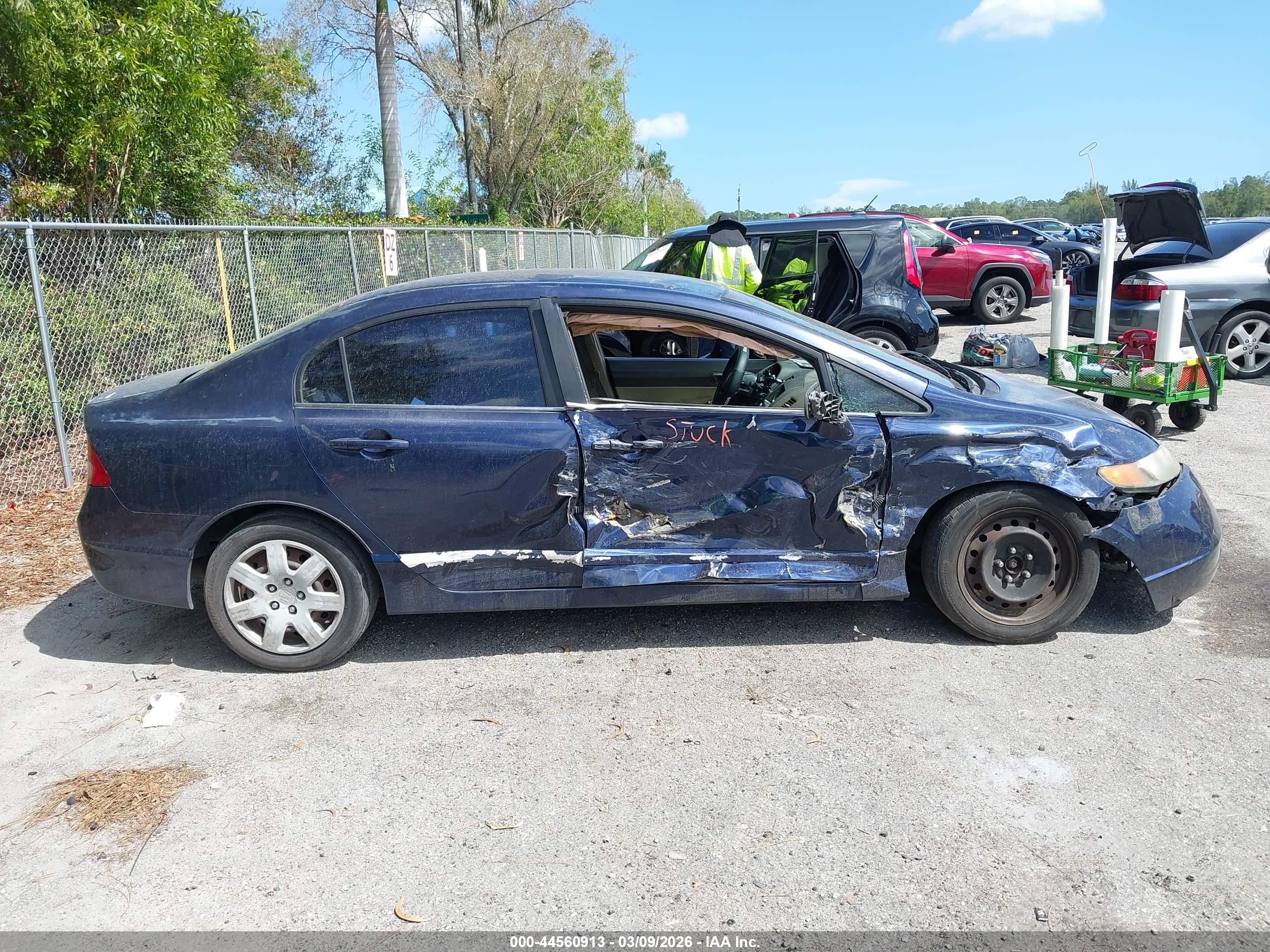 2006 Honda Civic Lx Blue vin: 1HGFA16576L027267
