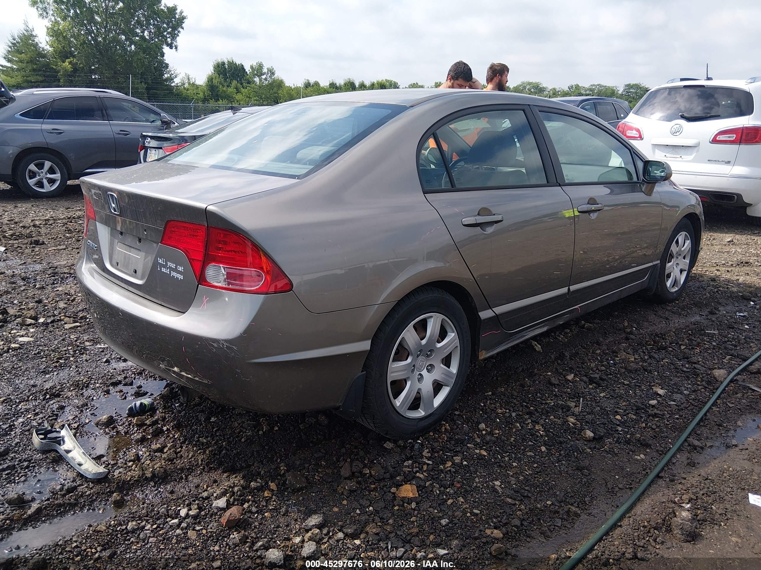 2006 Honda Civic Lx Gray vin: 1HGFA16576L038799