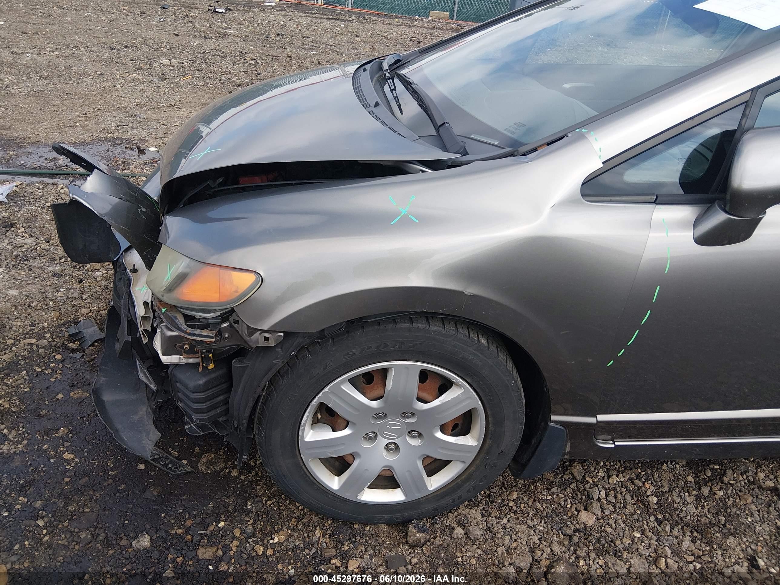 2006 Honda Civic Lx Gray vin: 1HGFA16576L038799