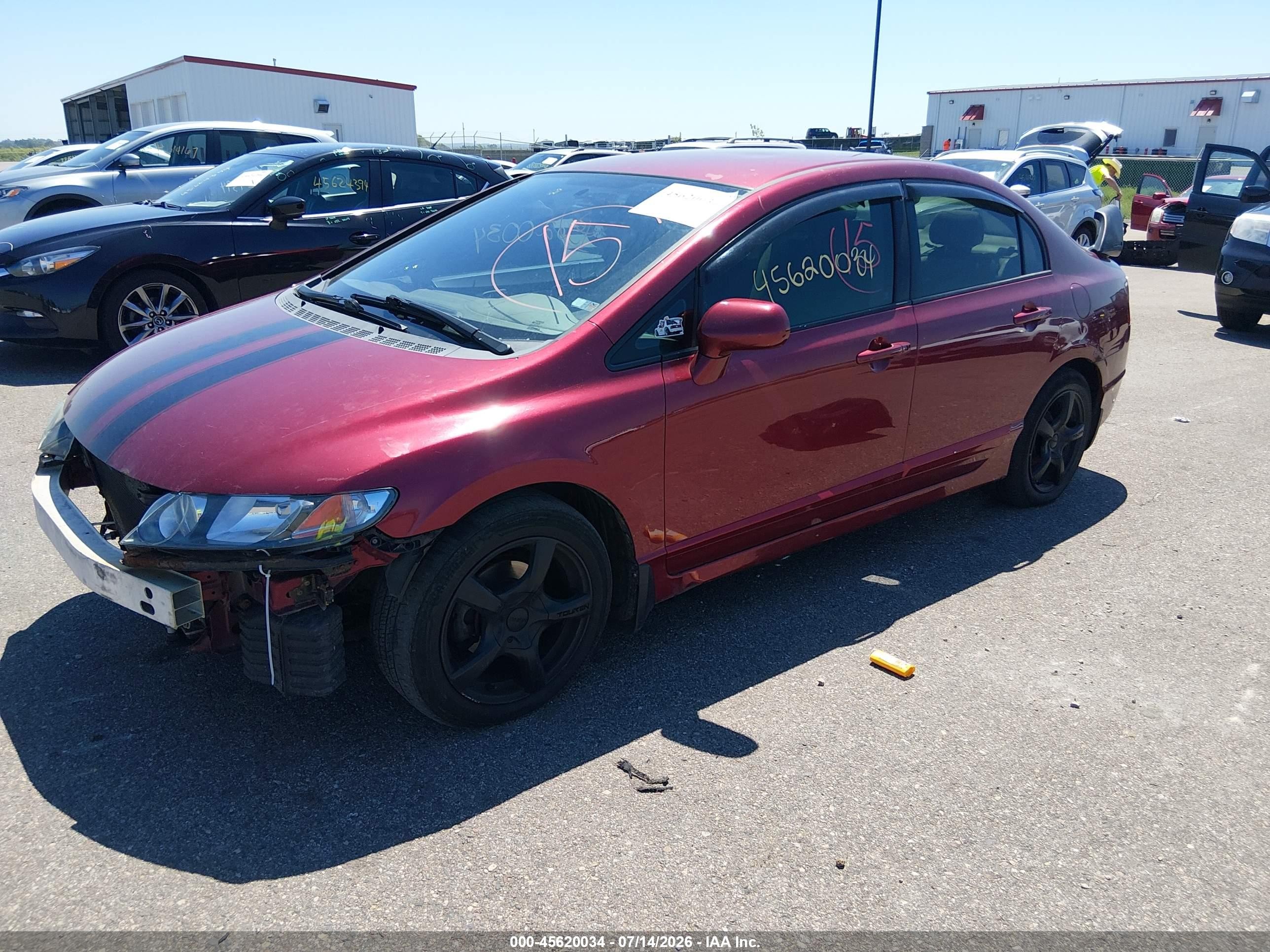 2006 Honda Civic Lx Red vin: 1HGFA16576L059748