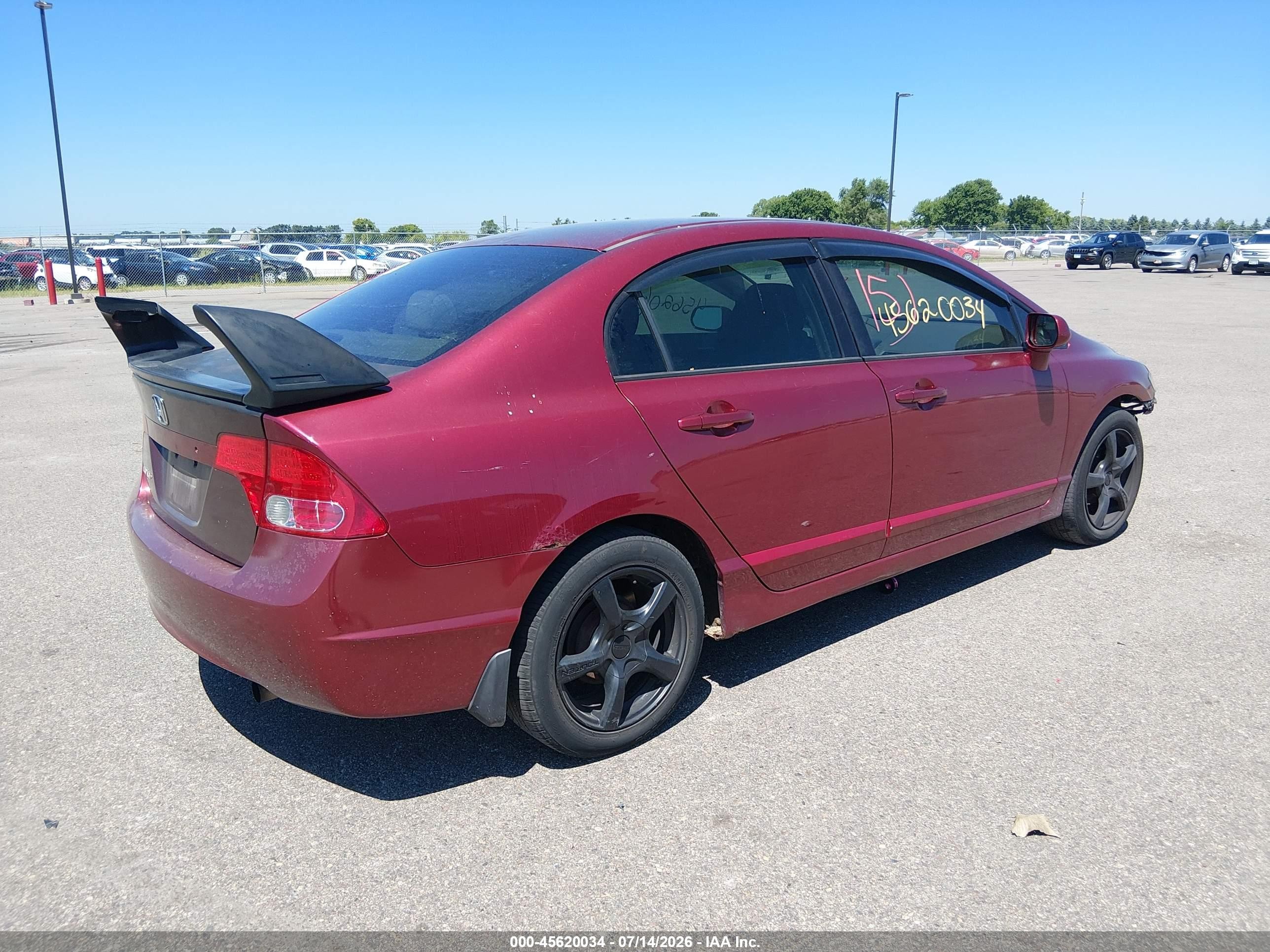 2006 Honda Civic Lx Red vin: 1HGFA16576L059748