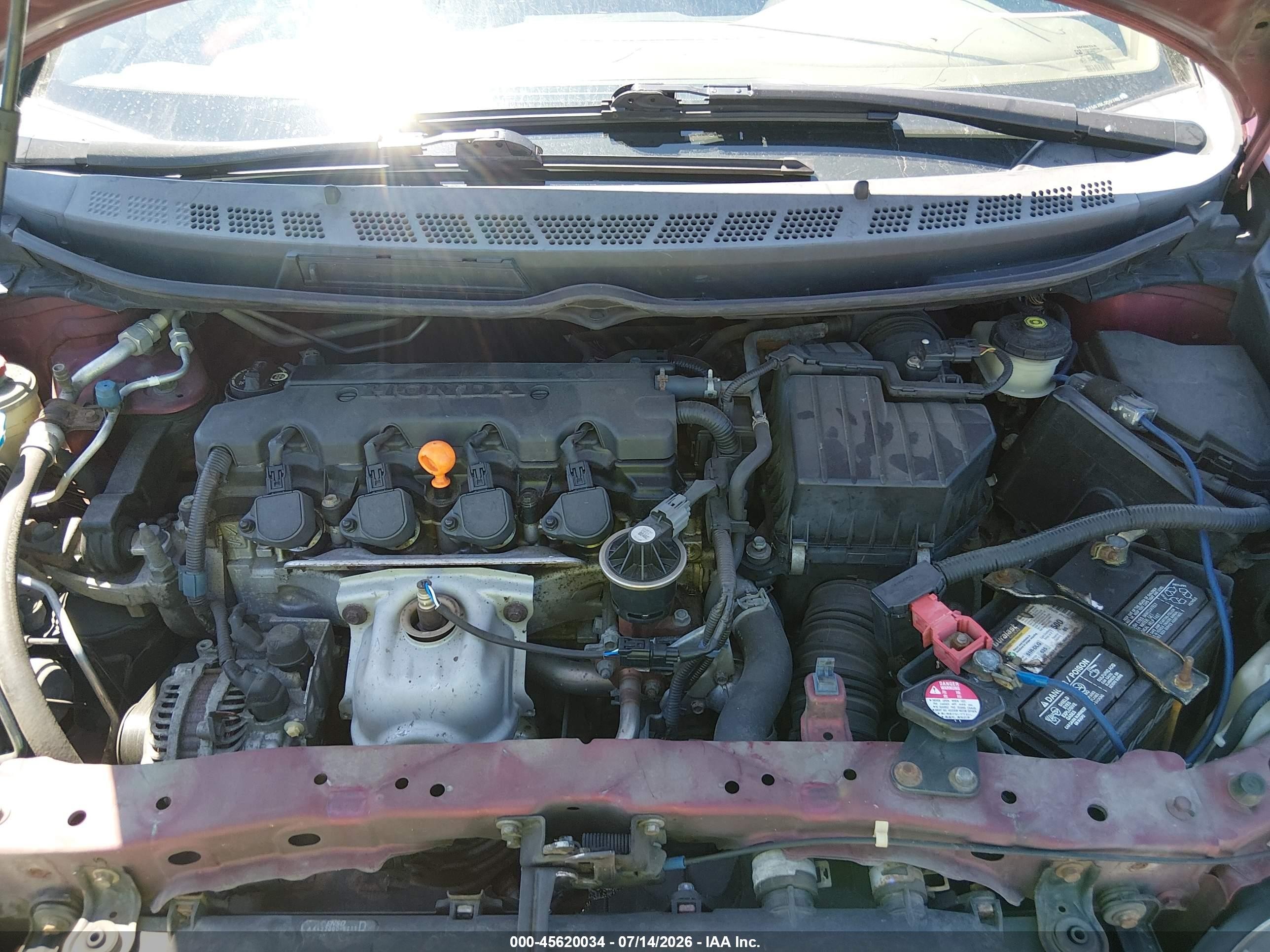 2006 Honda Civic Lx Red vin: 1HGFA16576L059748