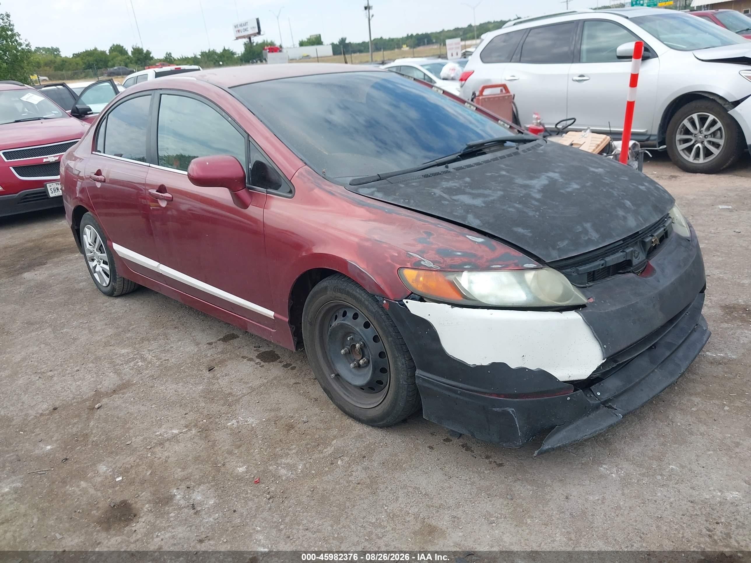 2006 Honda Civic Lx Red vin: 1HGFA16576L146906