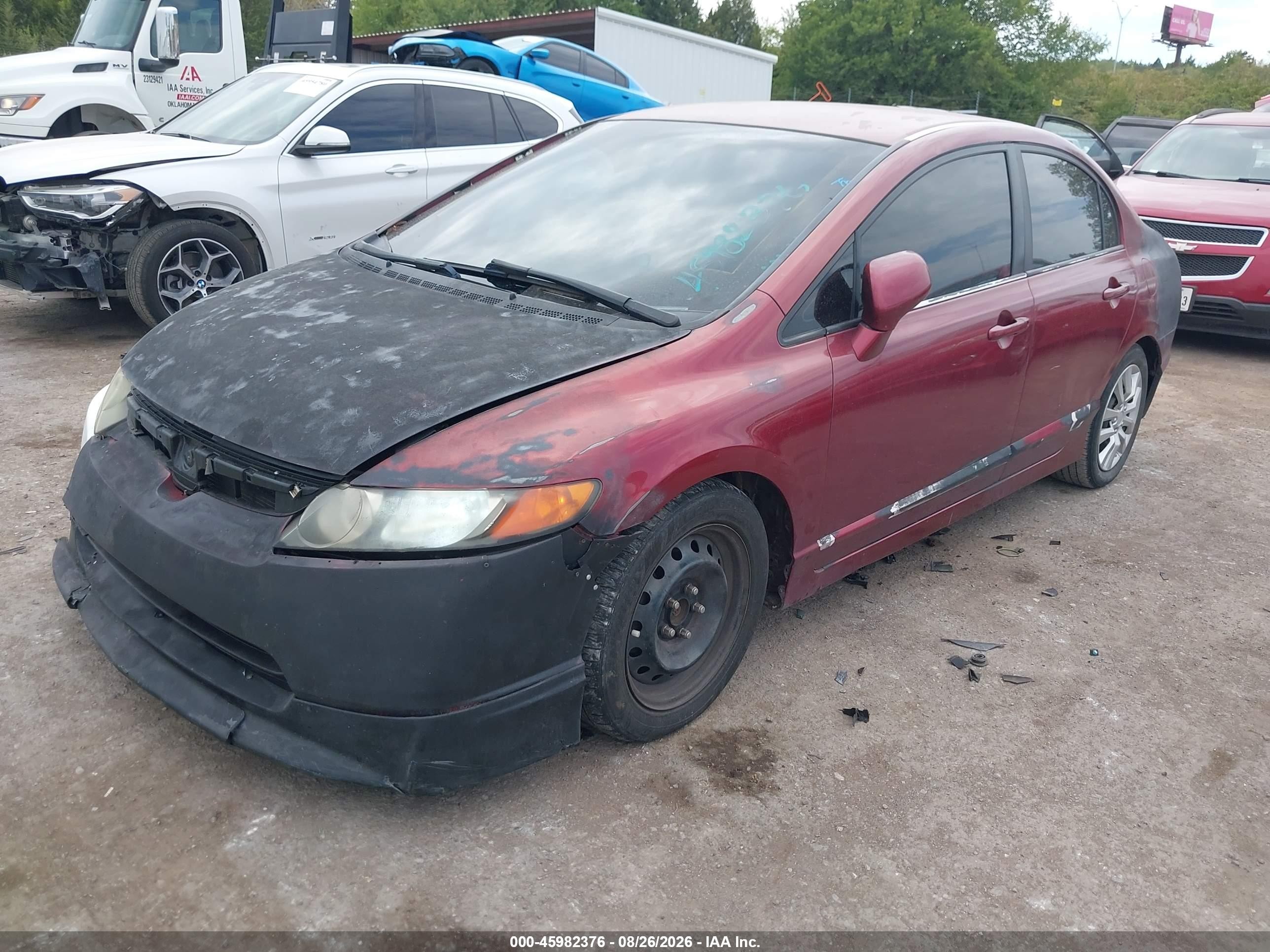 2006 Honda Civic Lx Red vin: 1HGFA16576L146906