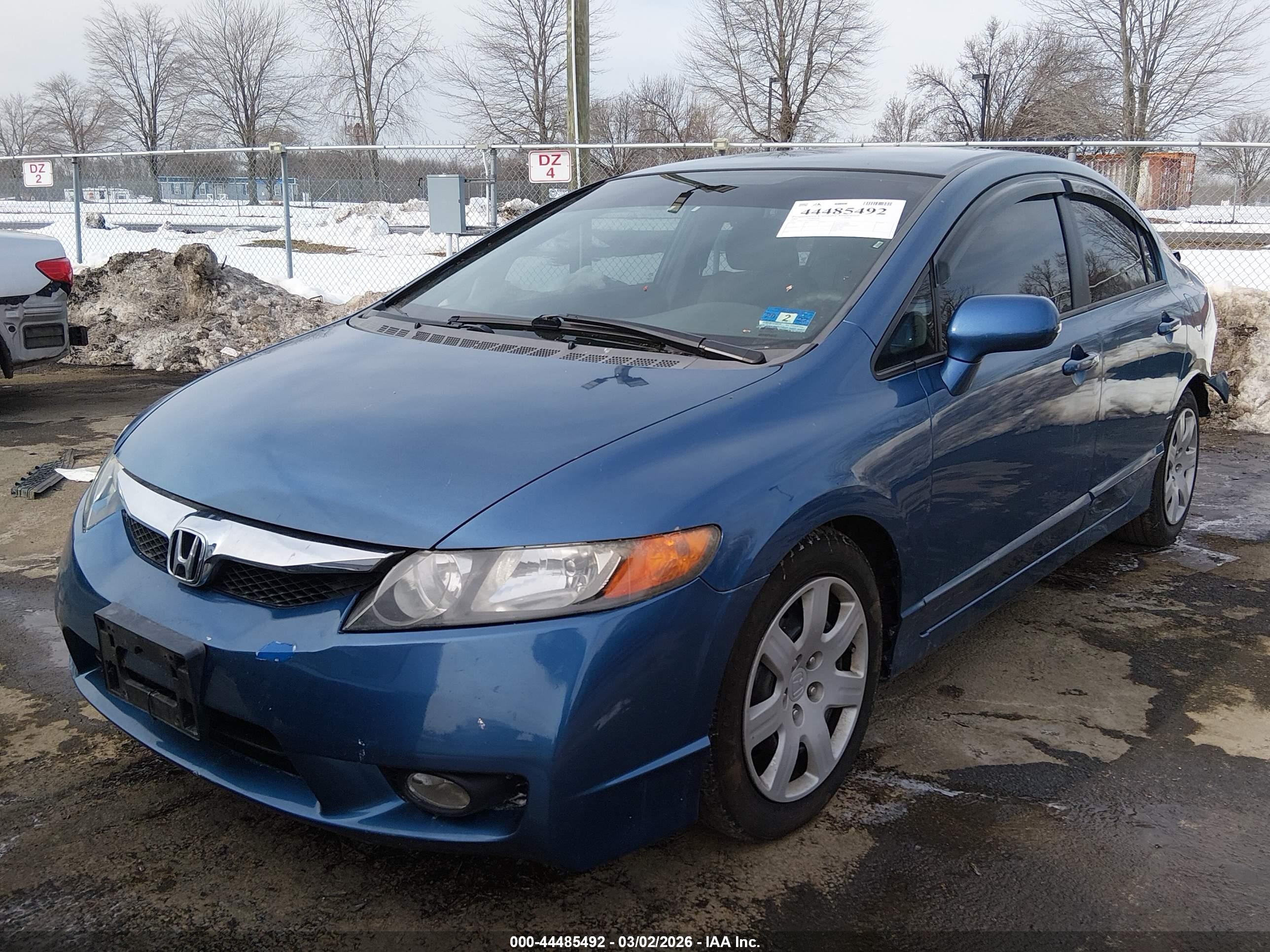 2007 Honda Civic Lx Blue vin: 1HGFA16577L035239
