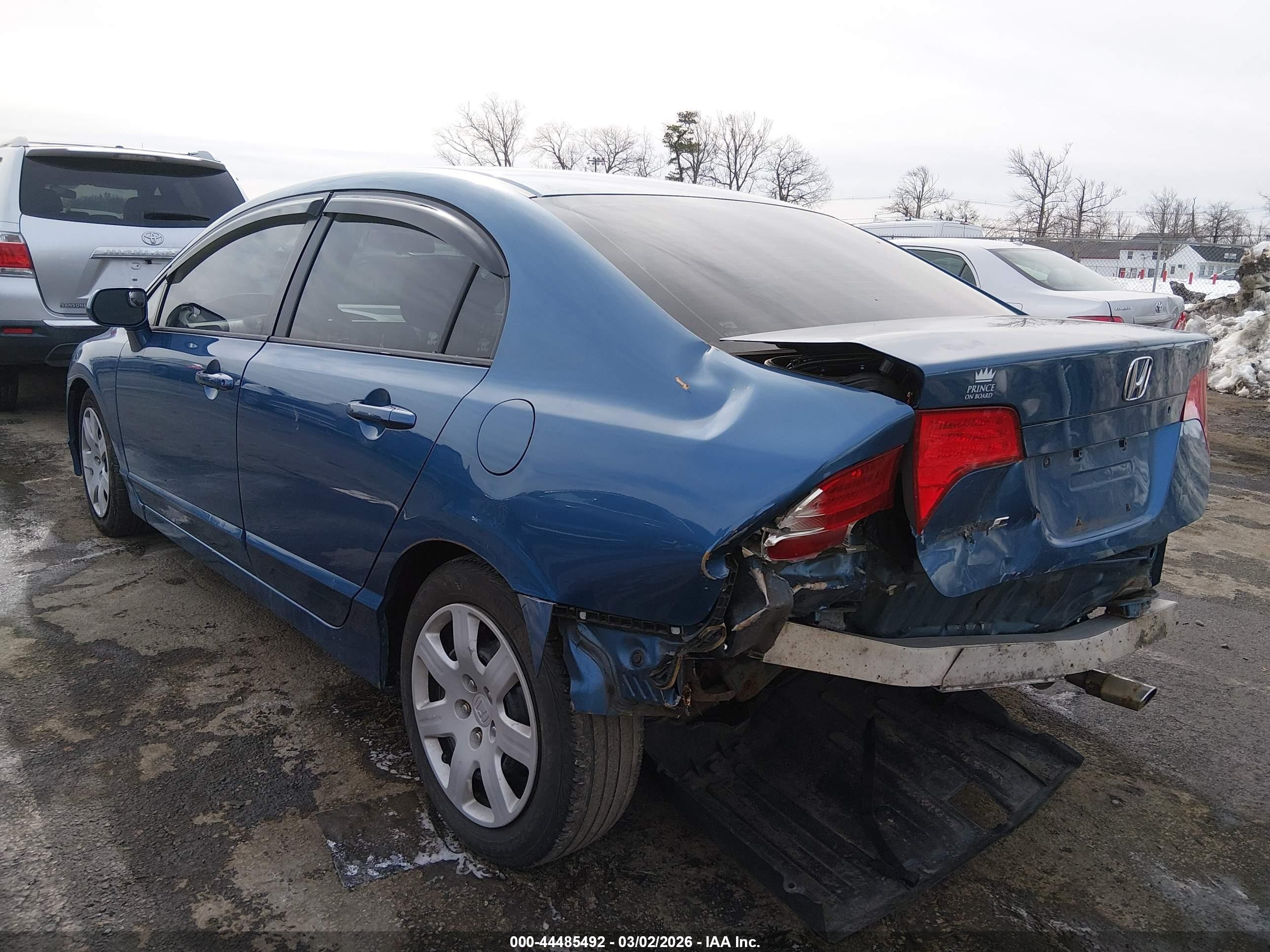 2007 Honda Civic Lx Blue vin: 1HGFA16577L035239
