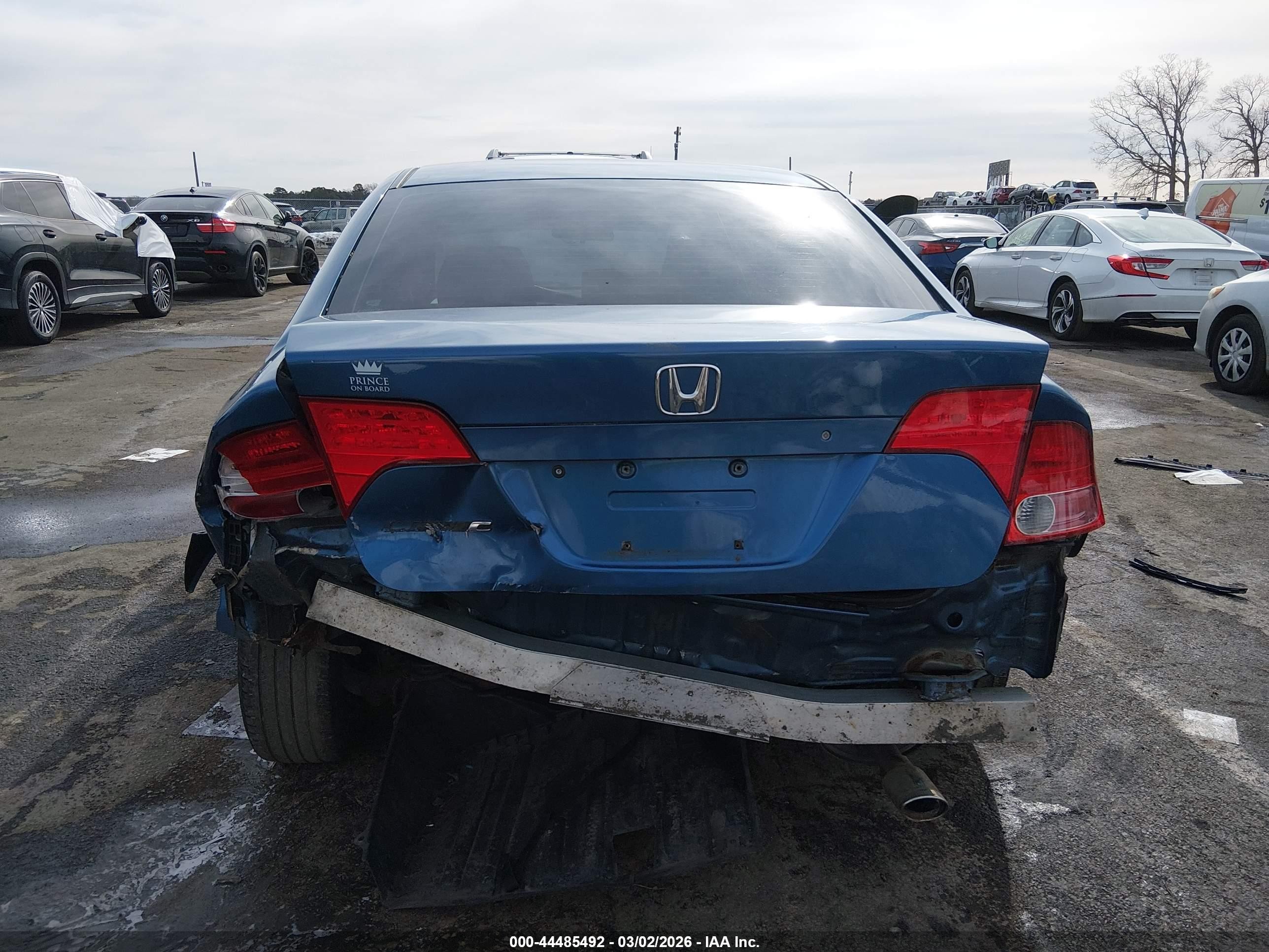 2007 Honda Civic Lx Blue vin: 1HGFA16577L035239