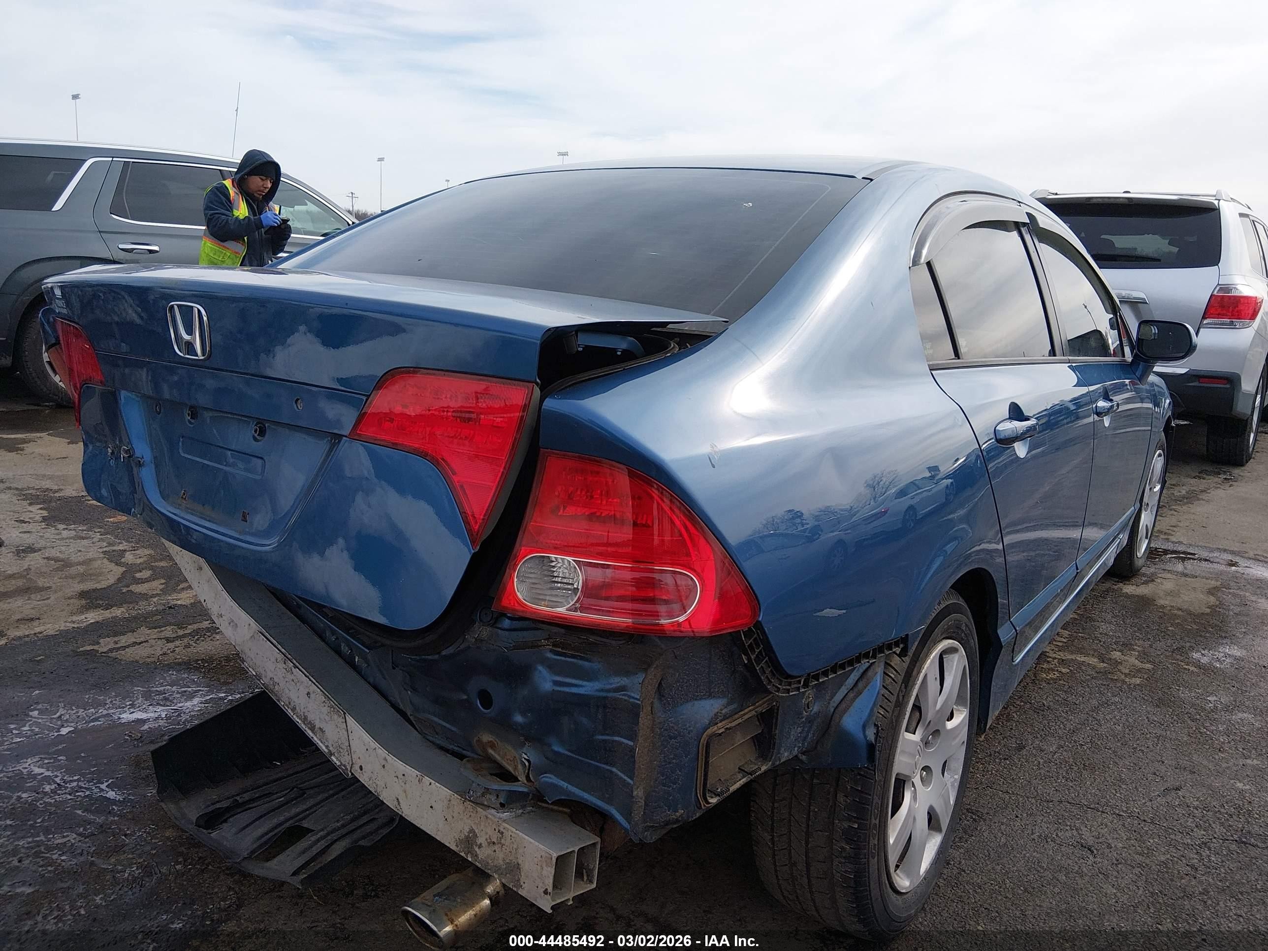 2007 Honda Civic Lx Blue vin: 1HGFA16577L035239