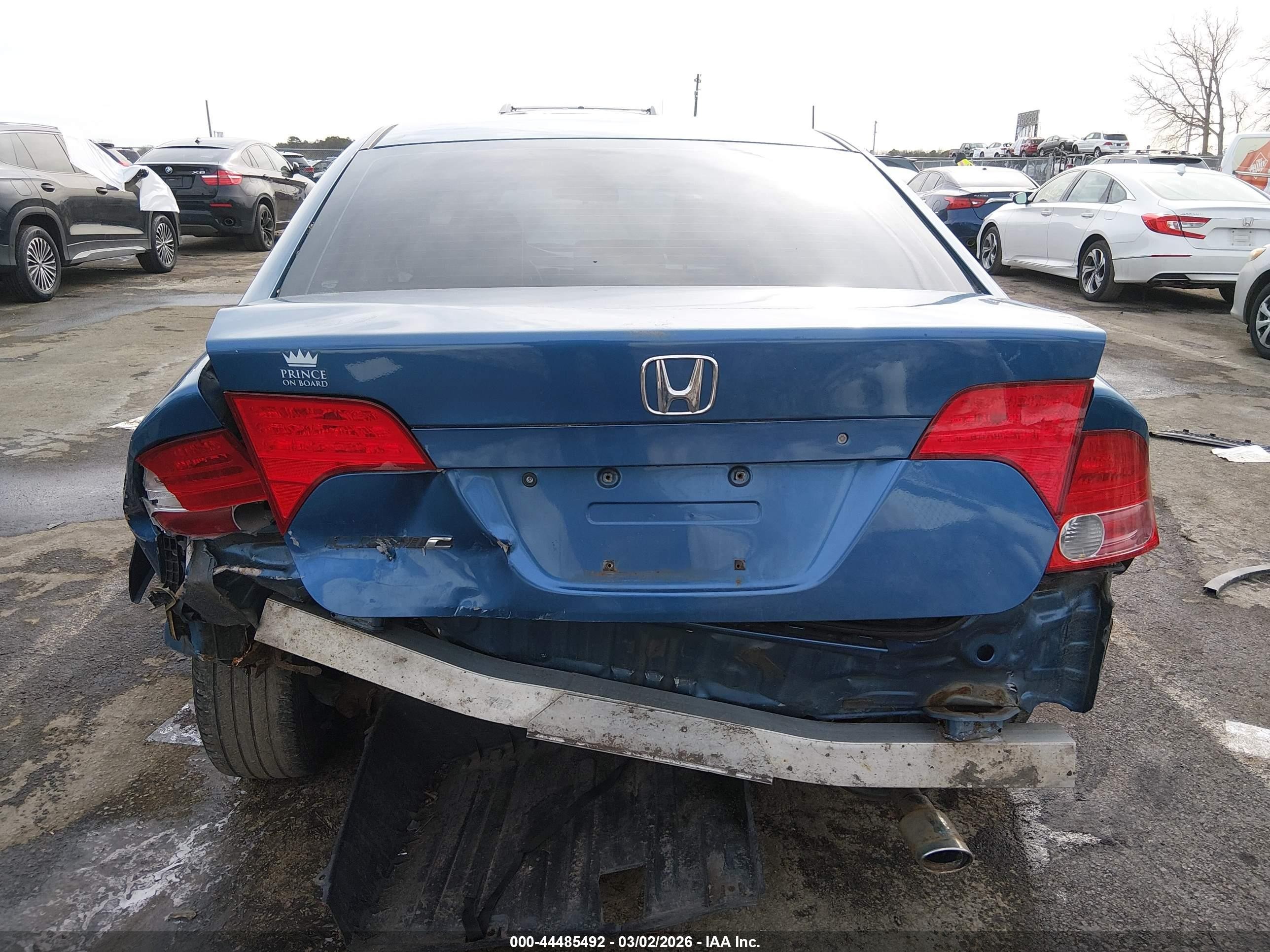 2007 Honda Civic Lx Blue vin: 1HGFA16577L035239