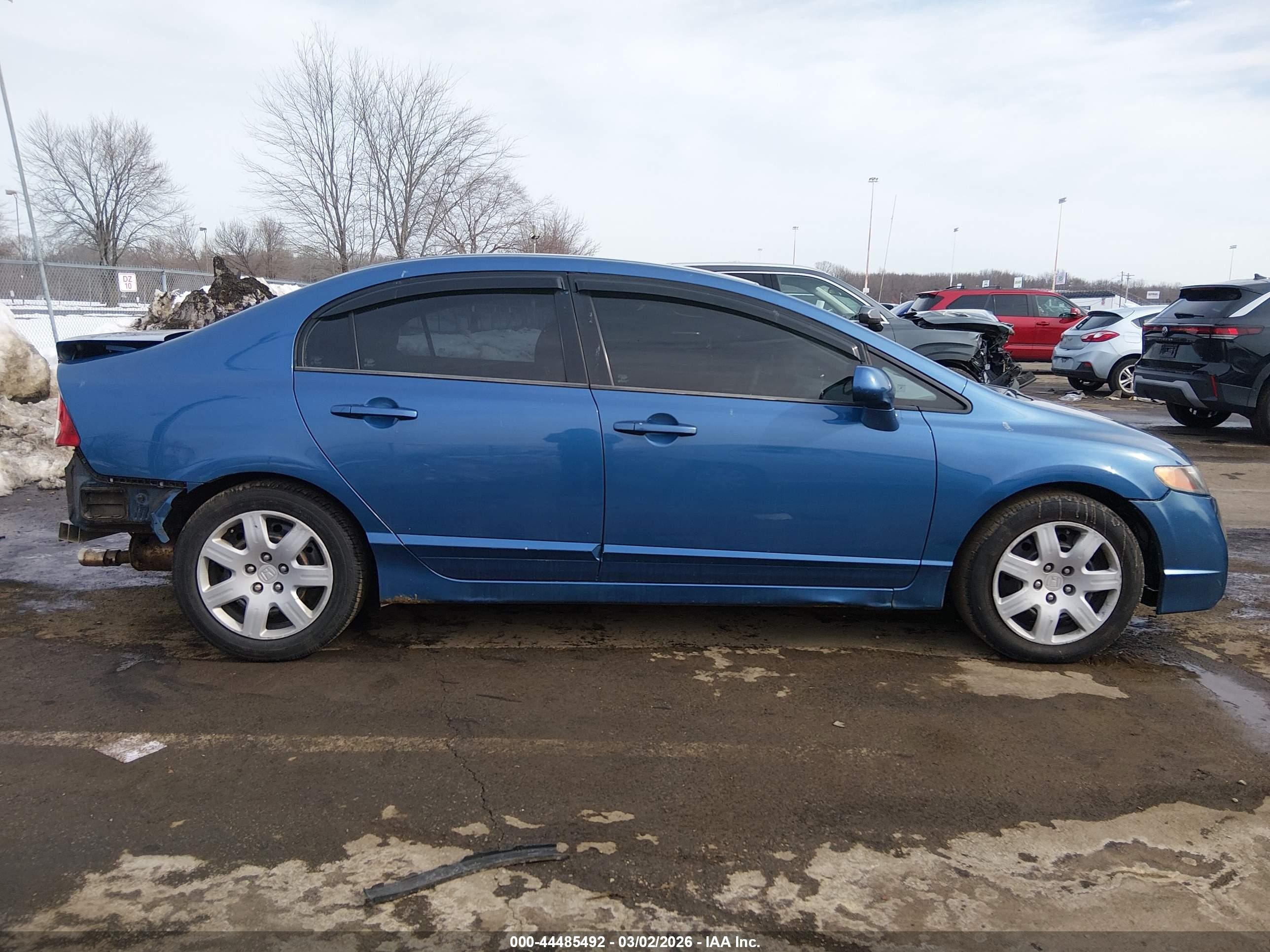 2007 Honda Civic Lx Blue vin: 1HGFA16577L035239